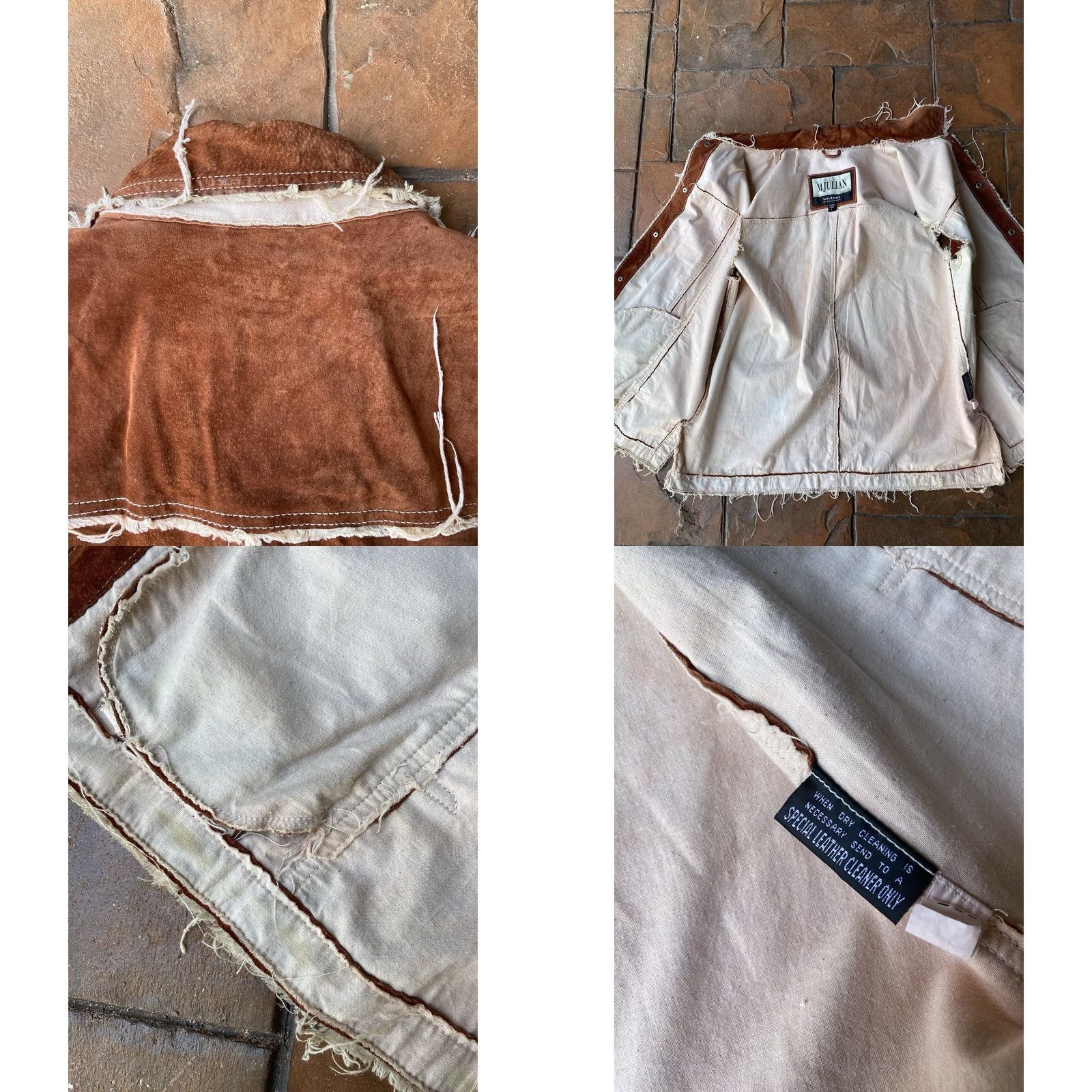 Vintage VINTAGE Wilsons Leather Vest M Julian Suede Leather Patchwork Distressed Burnt Orange L Mens Large 80s 90s Classic Hunting All Seasons Size US L / EU 52-54 / 3 - 9 Thumbnail