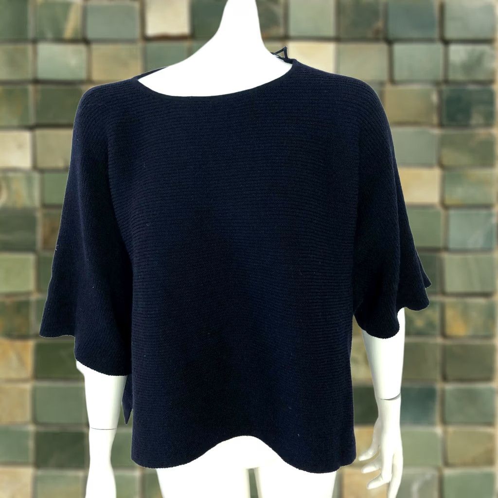 Cos COS Boxy Women's Small Boat Neck Pullover Sweater Ribbed Black Size S / US 4 / IT 40 - 1 Thumbnail