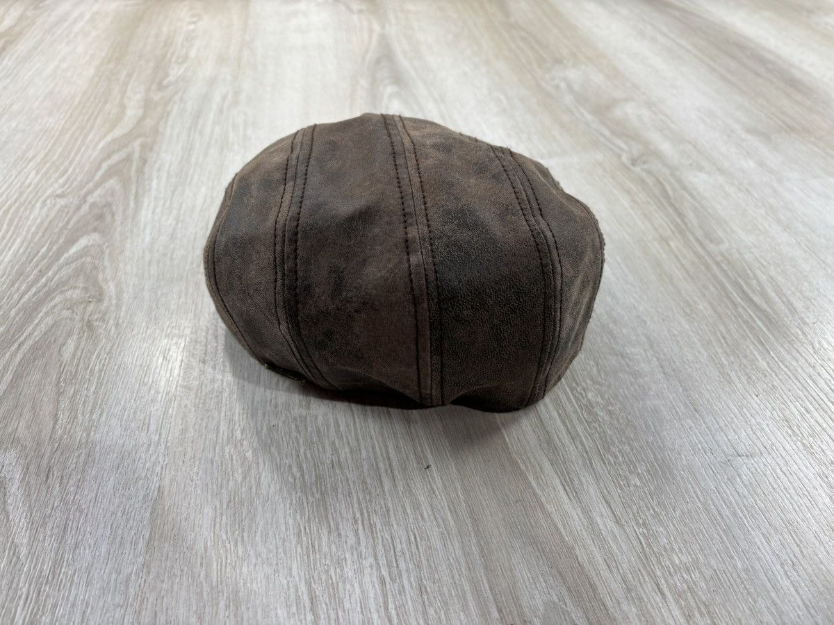 Designer × Stetson Mens leather cap flat hat Stetson Size M Color Brown Size ONE SIZE - 5 Thumbnail