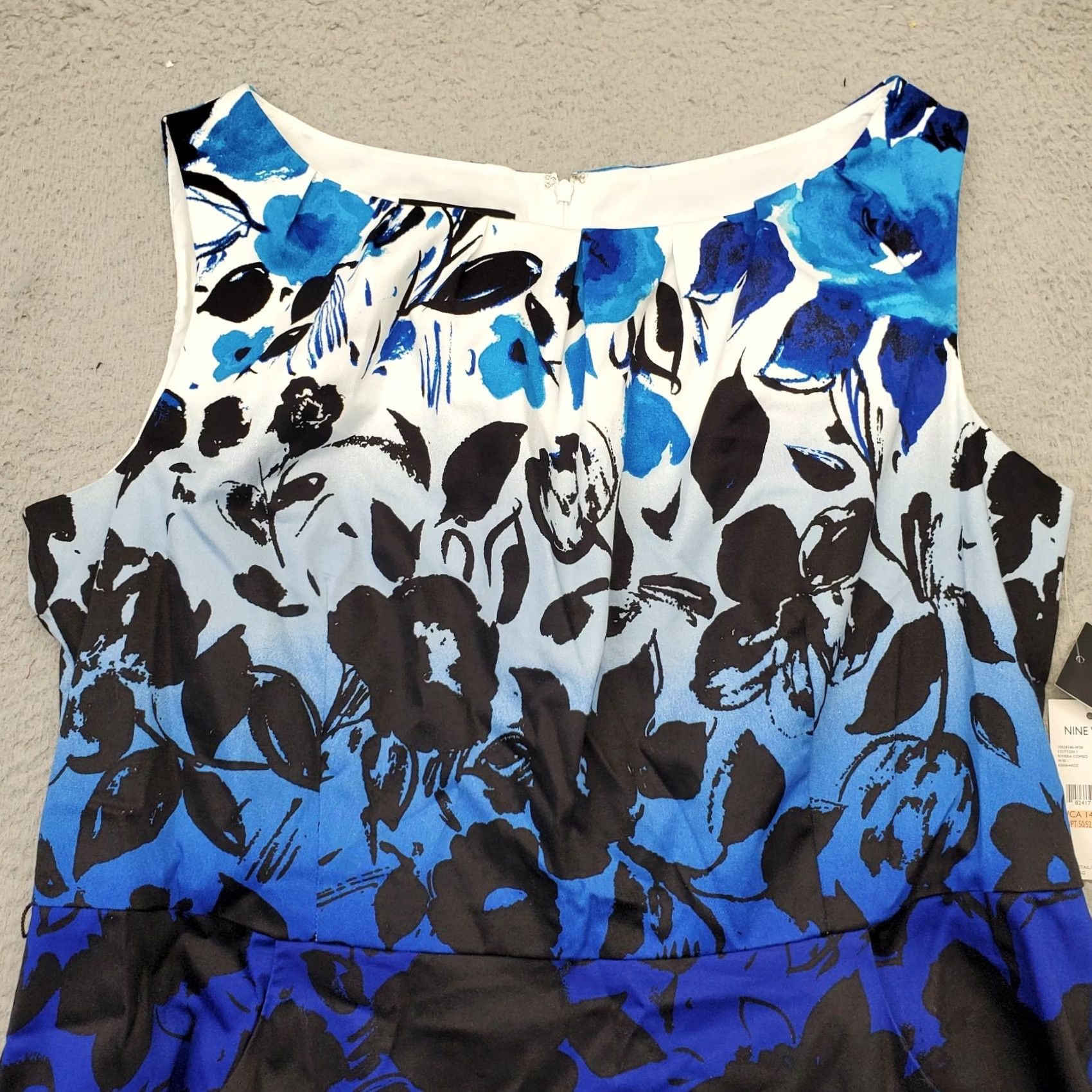 Nine West Nine West Womens 14W Floral Printed Sleeveless Sheath Back Zip Knee Length Shirt Dress Size XL / US 12-14 / IT 48-50 - 7 Thumbnail