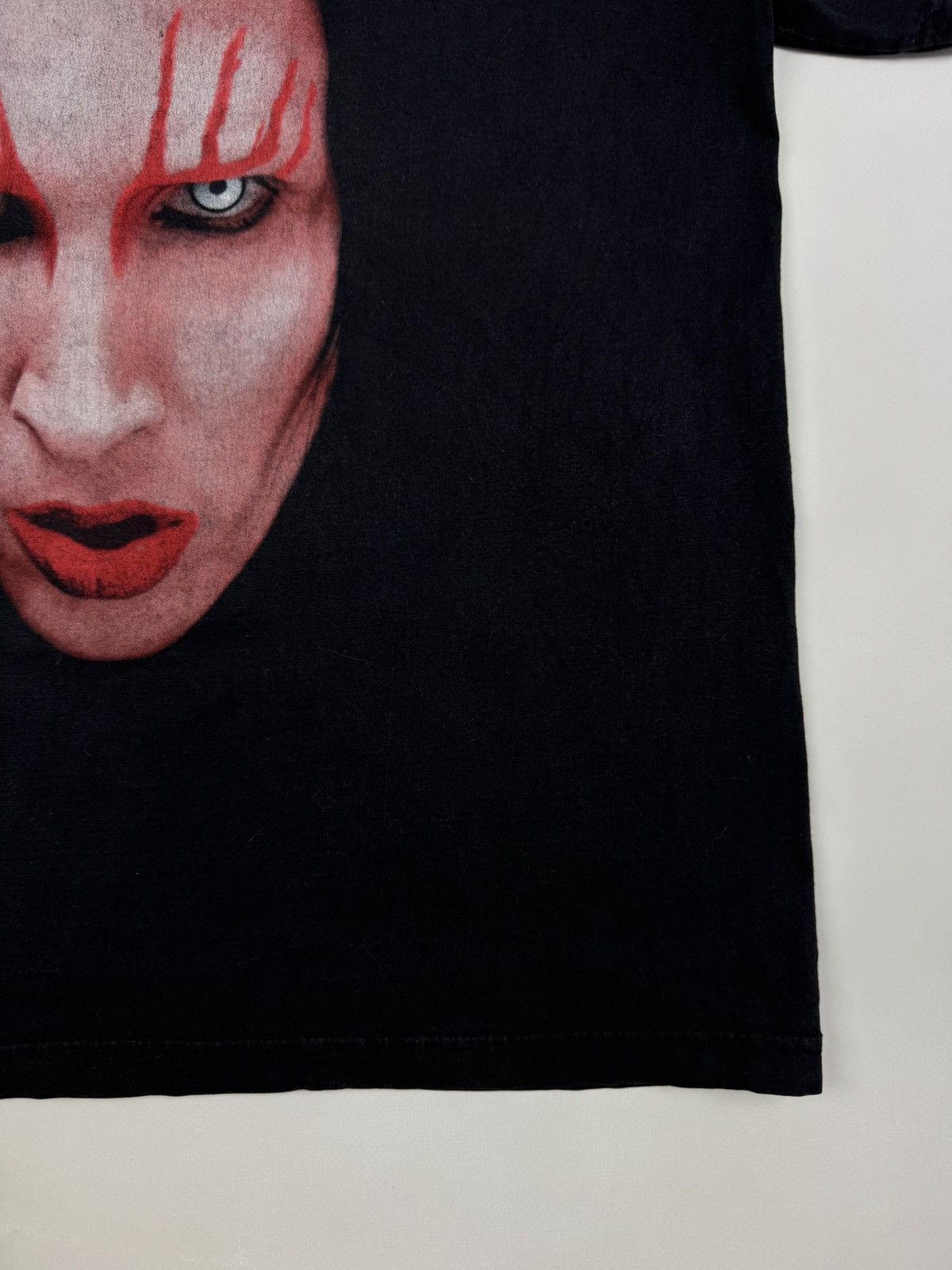 Band Tees × Vintage Distressed Y2K Marilyn Manson Face Graphic T-Shirt Size US XL / EU 56 / 4 - 2 Thumbnail