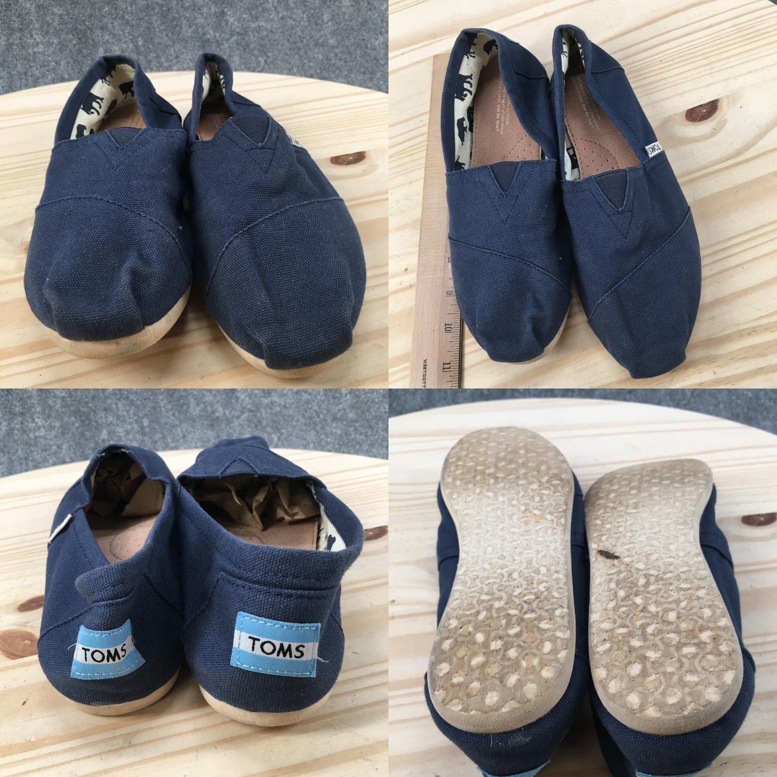 Toms TOMS Shoes Womens 8.5 Casual Slip On Flats Comfort Blue Fabric Low Top Round Toe Size M / US 6-8 / IT 42-44 - 8 Thumbnail