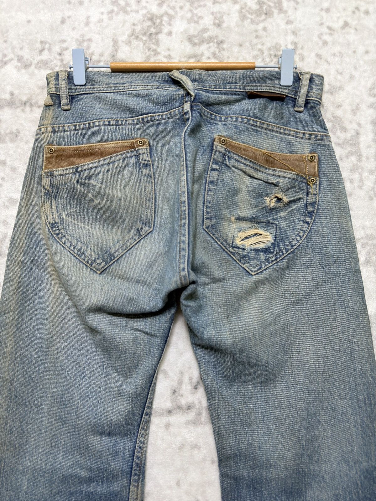 Japanese Brand Vintage KELEN Selvedge Leather Pocket Denim Jeans Size US 30 / EU 46 - 10 Thumbnail