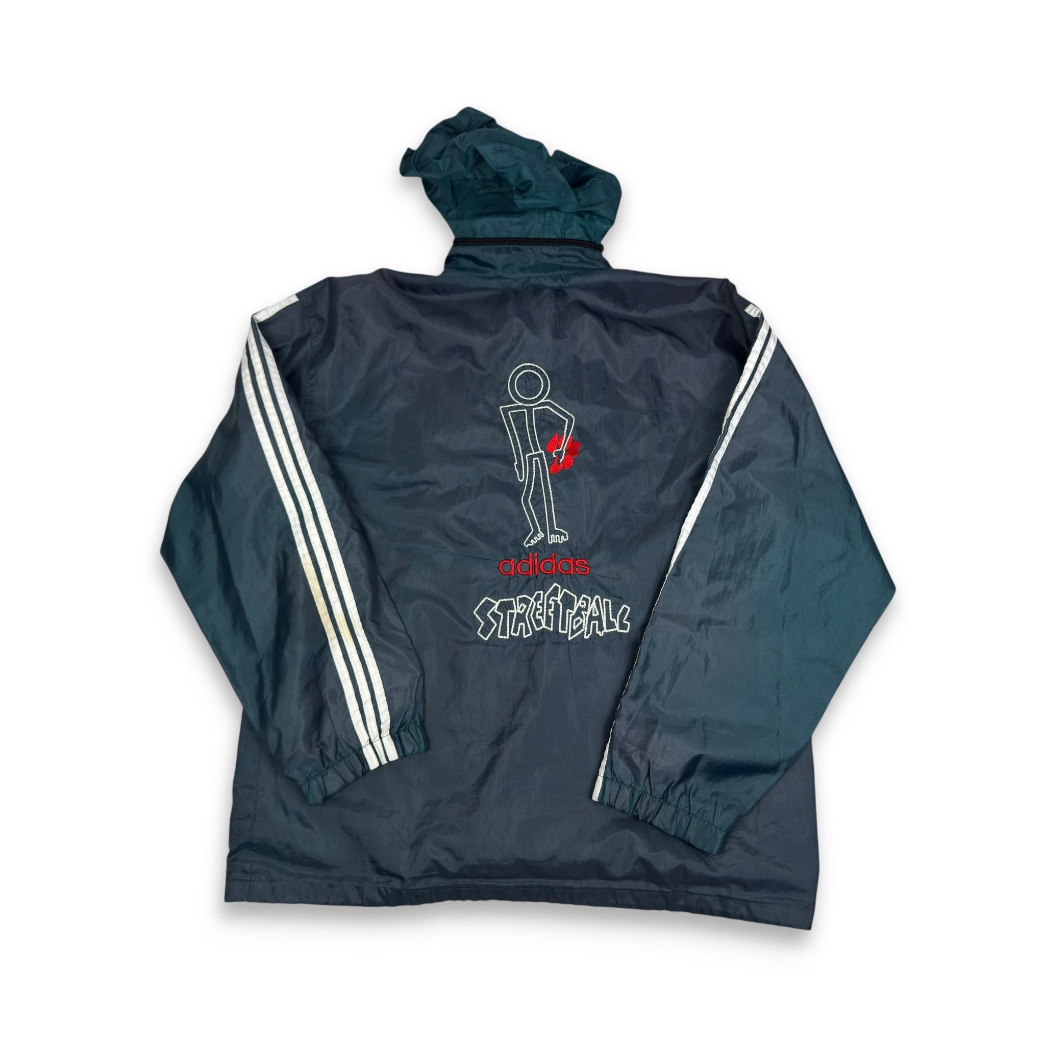 Adidas Adidas Mens Emerald Green Streetball Logo Windbreaker Jacket Size US XL / EU 56 / 4 - 1 Thumbnail