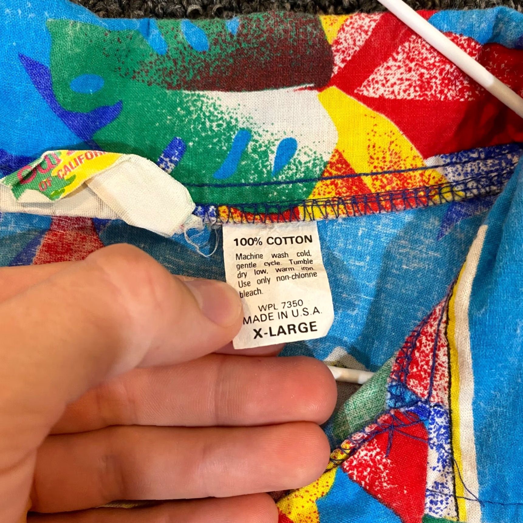 Vintage Vintage Hawaiian Shirt Mens XL Blue Floral Short Sleeve Casual Summer Cotton Made in USA Size US XL / EU 56 / 4 - 3 Thumbnail