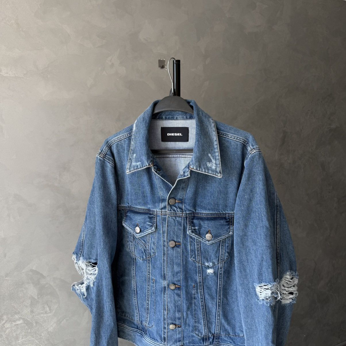 Diesel Rare Diesel D-Robyn Distressed Elbows Denim Jacket M Size US M / EU 48-50 / 2 - 2 Thumbnail