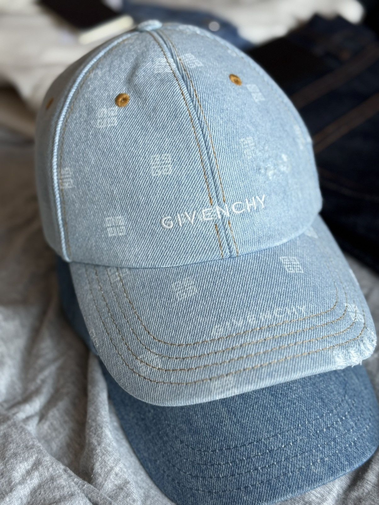 Givenchy Brand New Givenchy Light Blue Denim Hat Size ONE SIZE - 2 Thumbnail