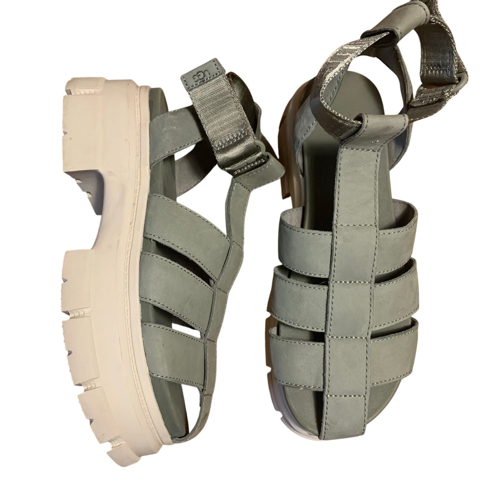 Ugg UGG Ashton Strappy Moss Green Nubuck Chunky Sandal Size 8 Size US 8 / IT 38 - 1 Thumbnail