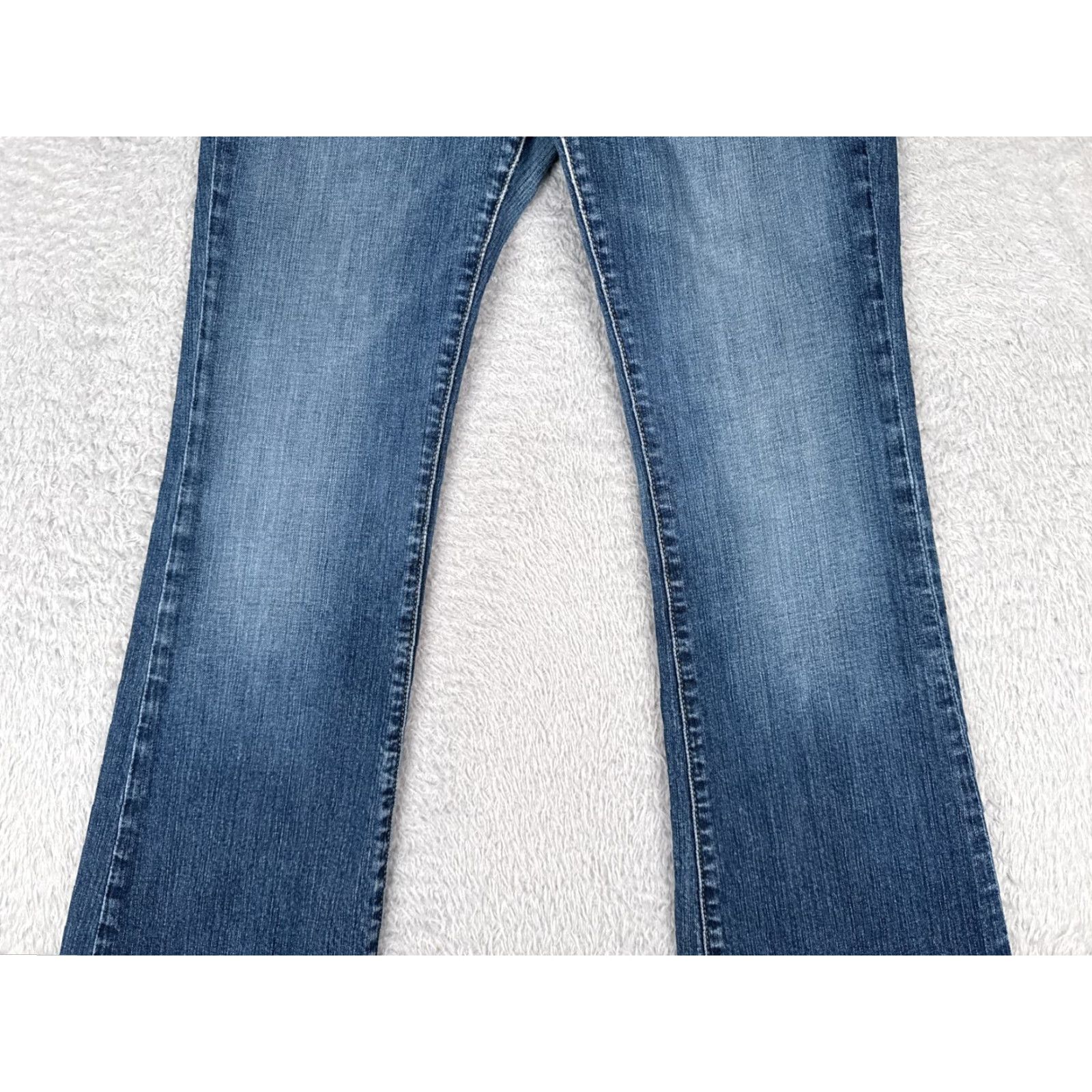 Vintage New York & Company Jeans Womens 4 Blue Denim Premium Flare Cotton Blend 28x33 Size 27" / US 4 / IT 40 - 3 Thumbnail