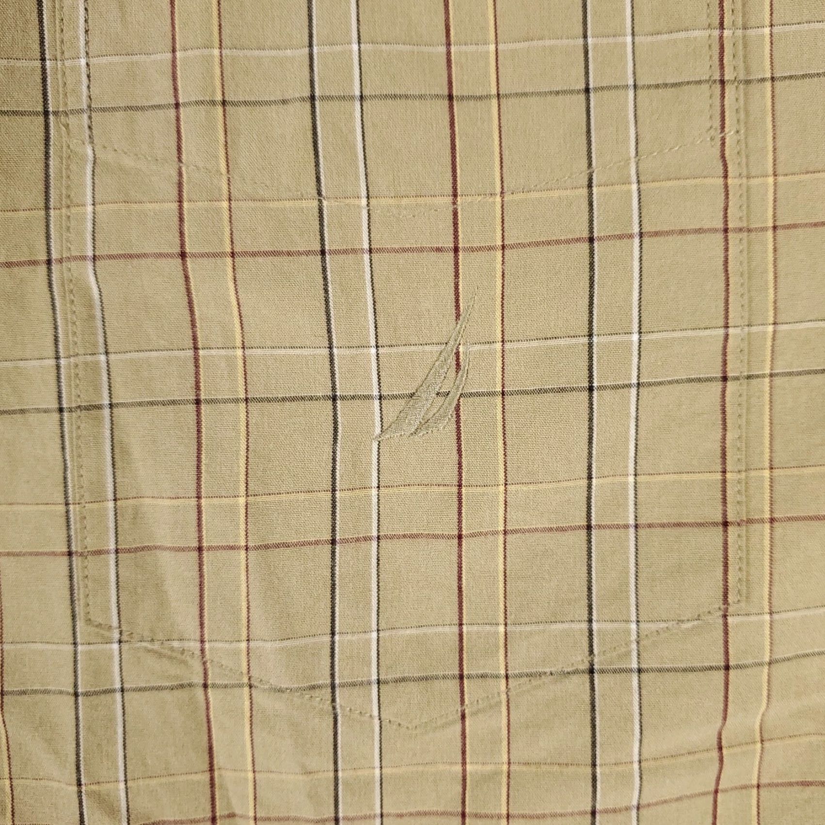 Nautica Nautica Shirt Mens Size 2XL Beige Plaid Casual Button Up Long Sleeve Size US XXL / EU 58 / 5 - 2 Thumbnail