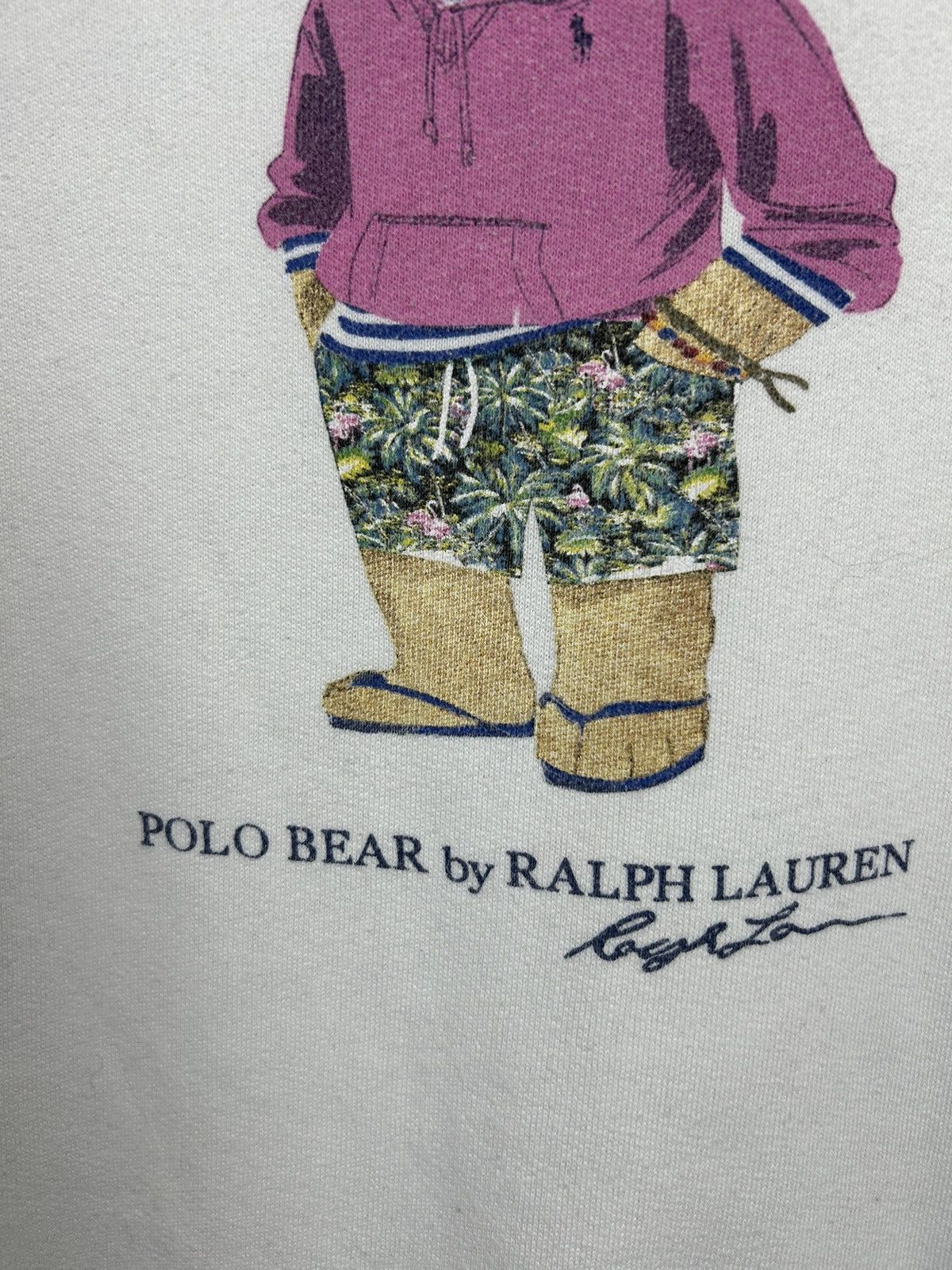 Vintage POLO BEAR by Ralph Lauren White Hoodie Sweatshirt Size US M / EU 48-50 / 2 - 11 Thumbnail