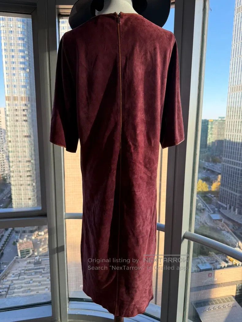 Hermes Hermes Burgundy Deer Antler Leather Dress Size XS / US 0-2 / IT 36-38 - 2 Thumbnail