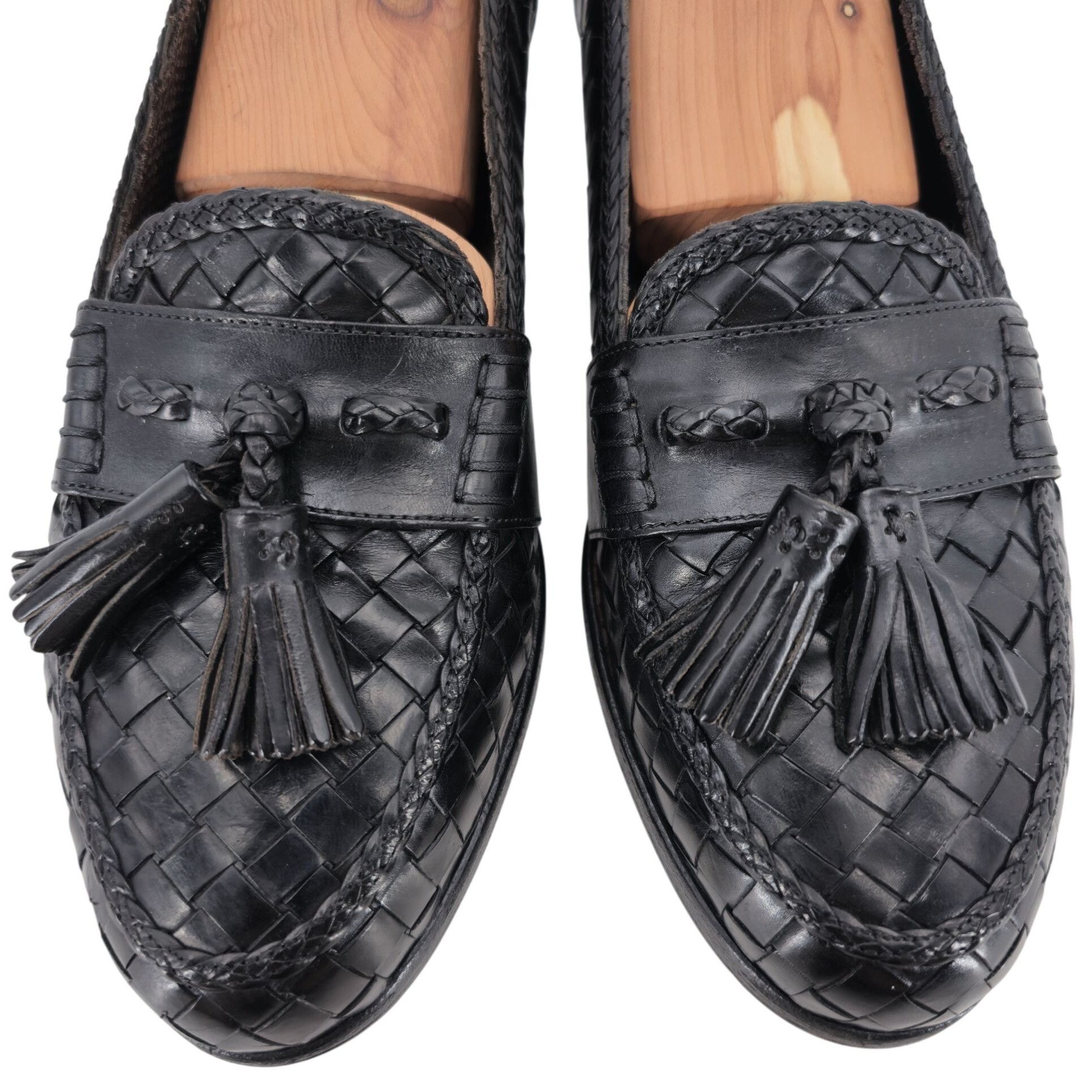 Bragano × Cole Haan Vintage Bragano Cole Haan Italy Black Woven Leather Tassel Size US 8 / EU 41 - 2 Thumbnail