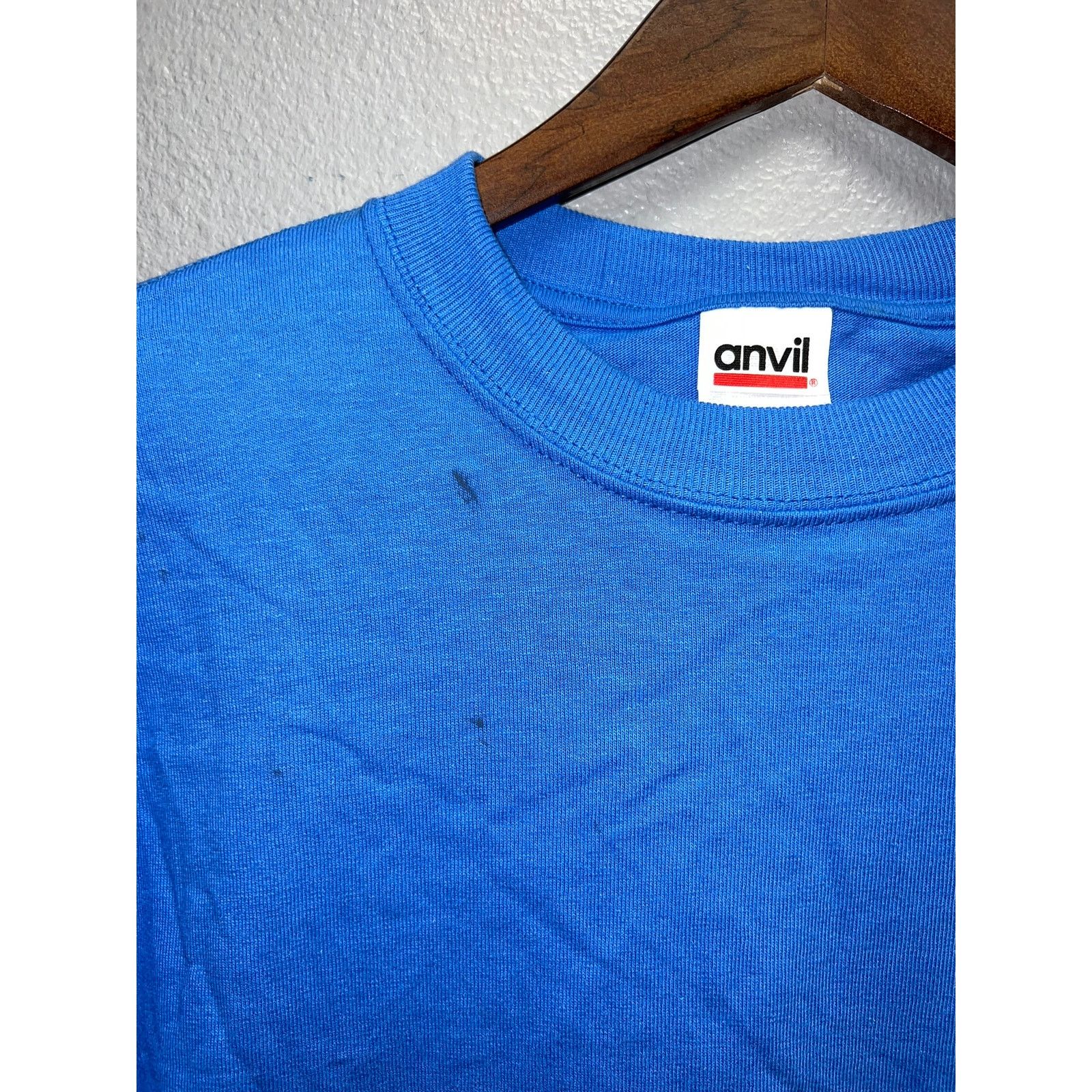 Anvil 90s Vintage Anvil Blue Blank Short Sleeve Shirt Tee Stain S Size US S / EU 44-46 / 1 - 3 Thumbnail