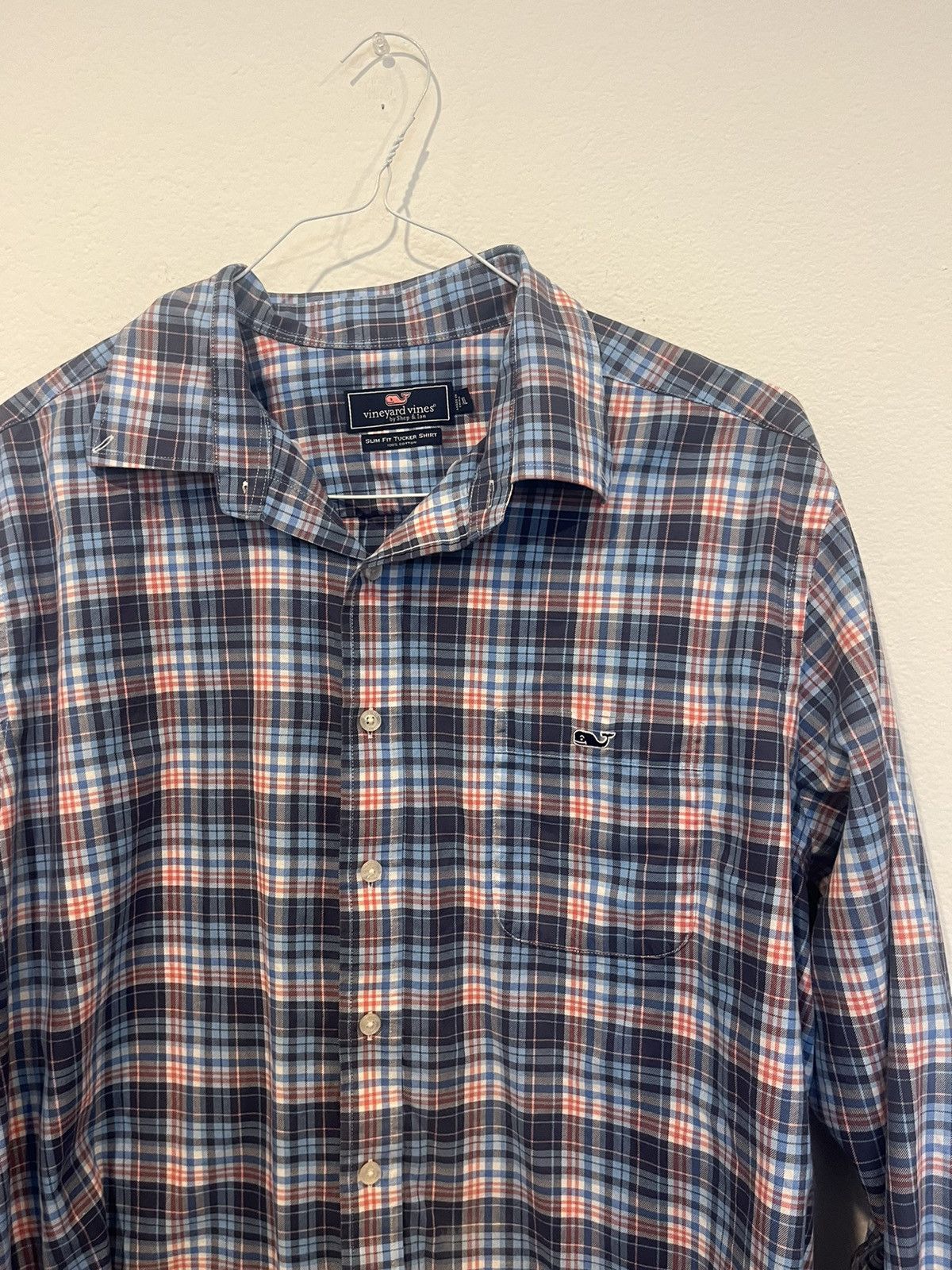 Vineyard Vines Vineyard Vines Shirt Men’s XL Blue Plaid Tucker Slim Fit Size US XL / EU 56 / 4 - 3 Thumbnail