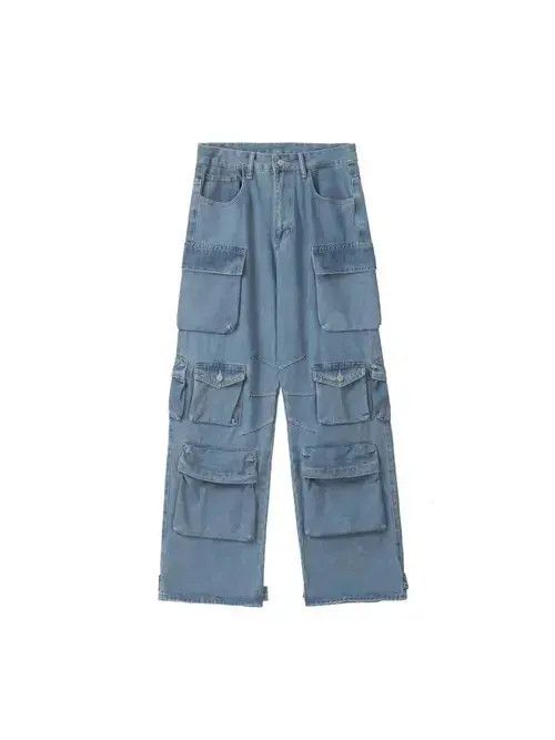 Jean Street vintage workwear multi-pocket baggy jeans Size US 33 - 6 Thumbnail