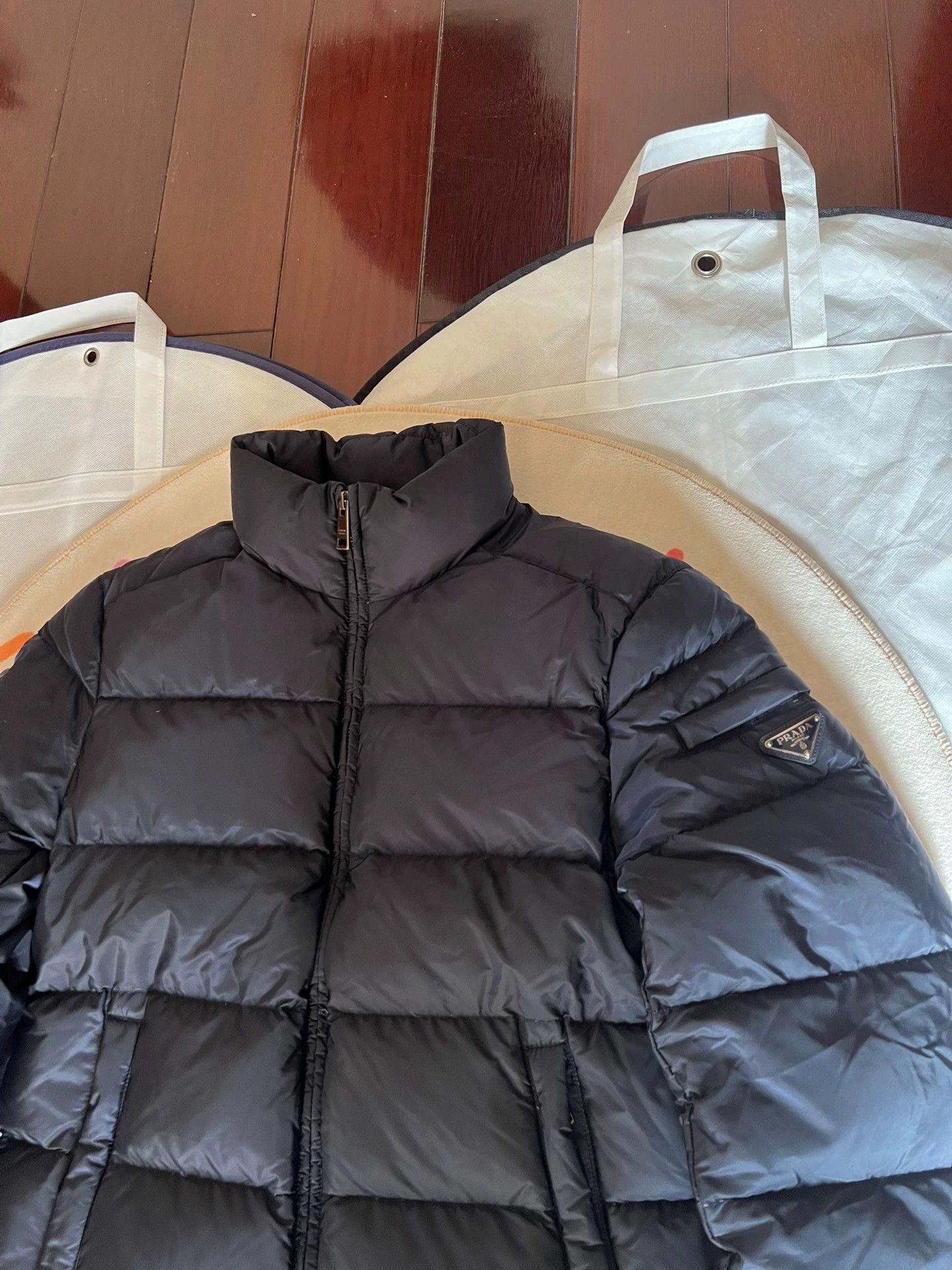 Prada Prada triangle logo down jacket, size 46, Size US M / EU 48-50 / 2 - 4 Thumbnail