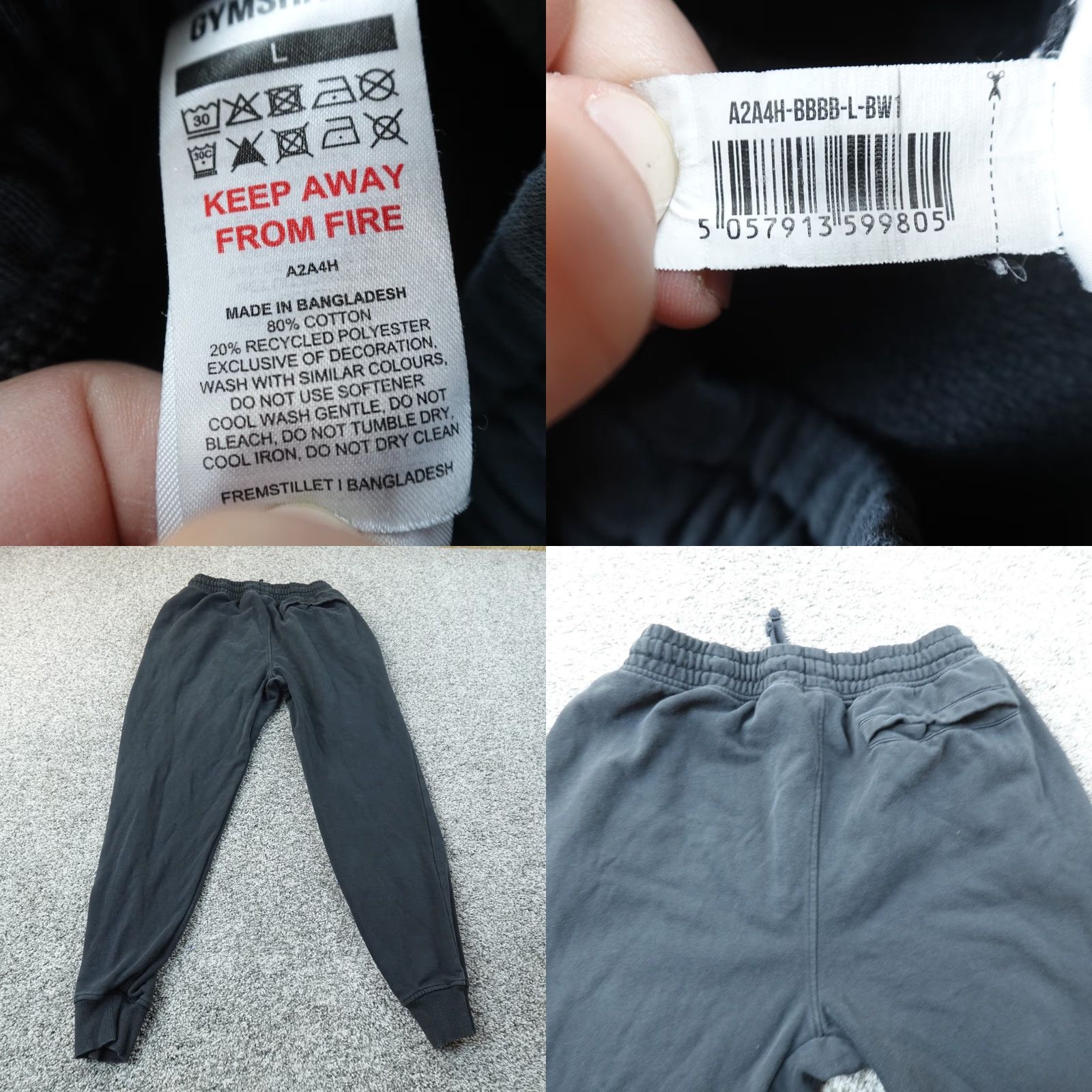 Gymshark Gymshark Pants Mens L Black Drawstring Crest Joggers Sweatpants Workout Gym Run Size US 30 / EU 46 - 8 Thumbnail