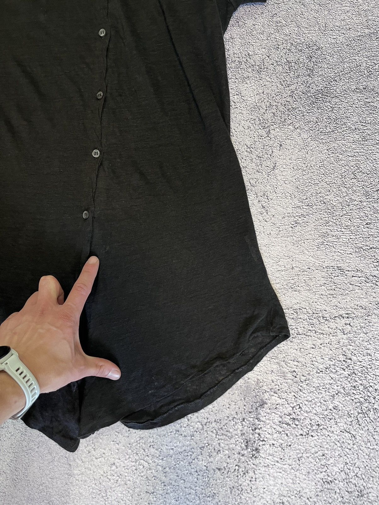 C.P. Company C.P. Company Sheer Longline Linen Shirt Black Size L Size US L / EU 52-54 / 3 - 17 Thumbnail