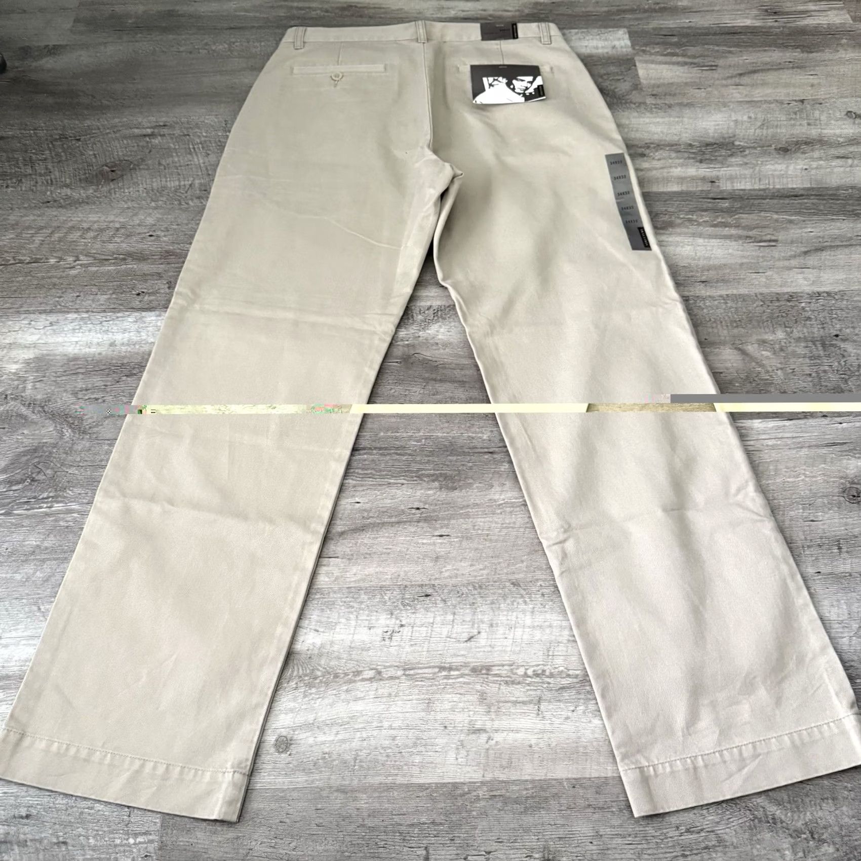 Essentials Structure Essential Twill Pants Mens Size 34x32 Khaki Flat Front Straight NEW Size US 34 / EU 50 - 5 Thumbnail