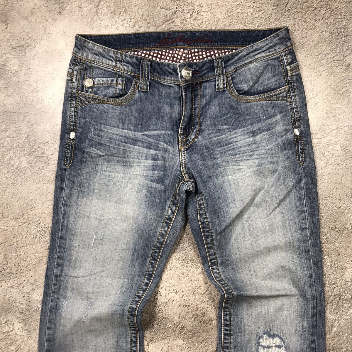 Vintage Vintage Y2K Distressed Flared Jeans Grunge Skate Tapered 31 Size 31" - 2 Thumbnail