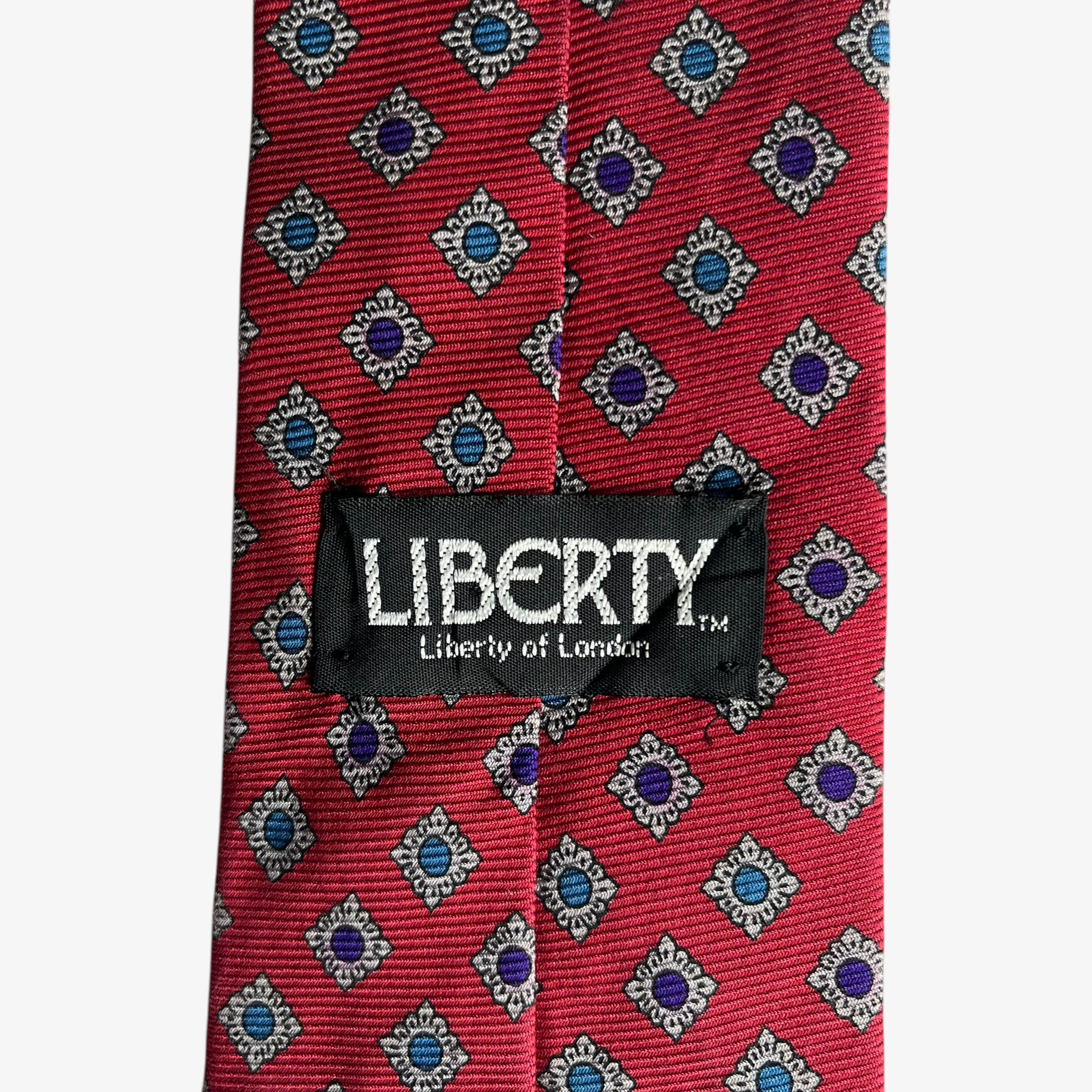 Liberty Vintage 90s Liberty Abstract Floral Print Red Silk Tie Size ONE SIZE - 2 Thumbnail