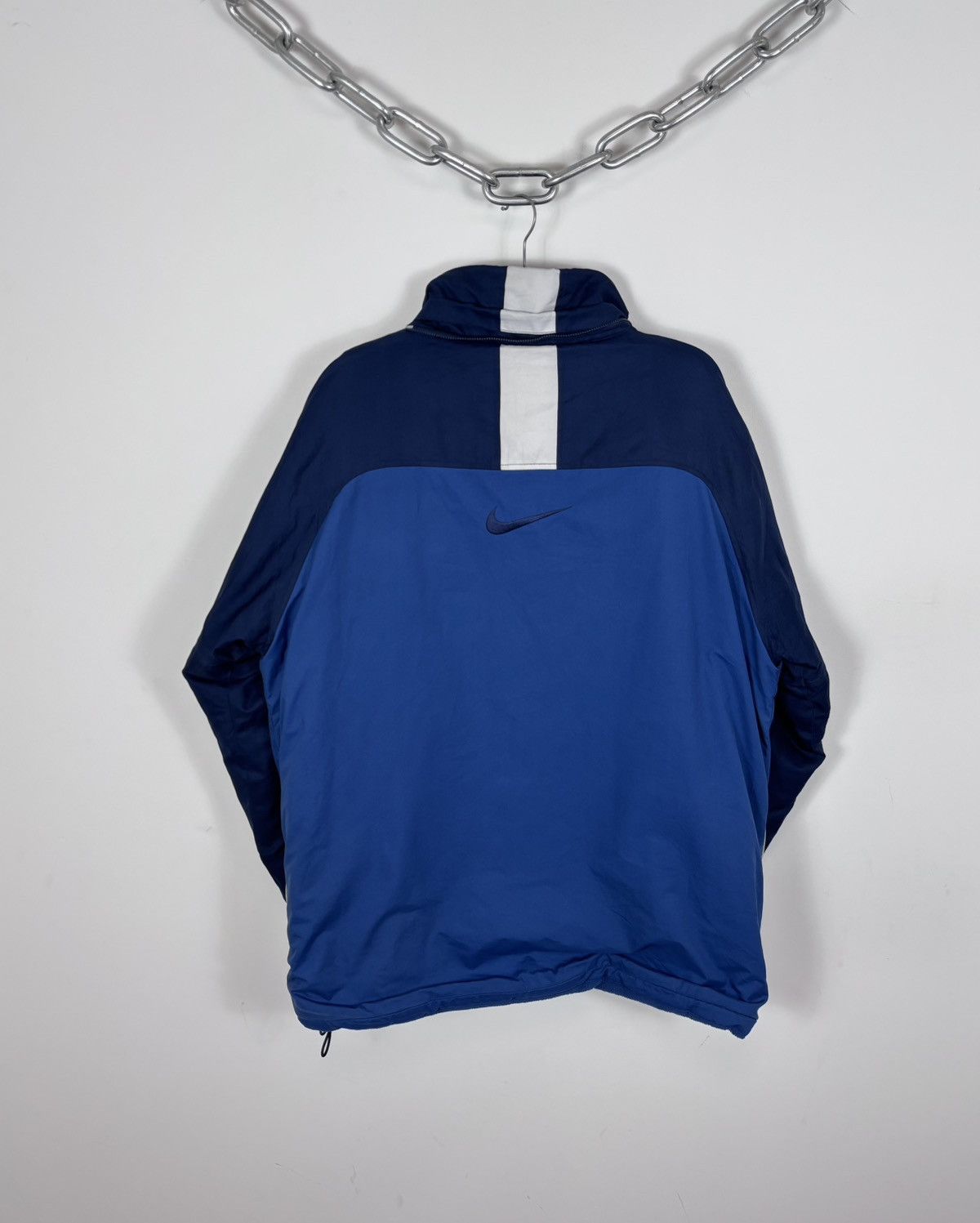 Nike Vintage 2000s Nike Y2K Blue Swoosh Oversized Puffer Jacket Size US L / EU 52-54 / 3 - 2 Thumbnail