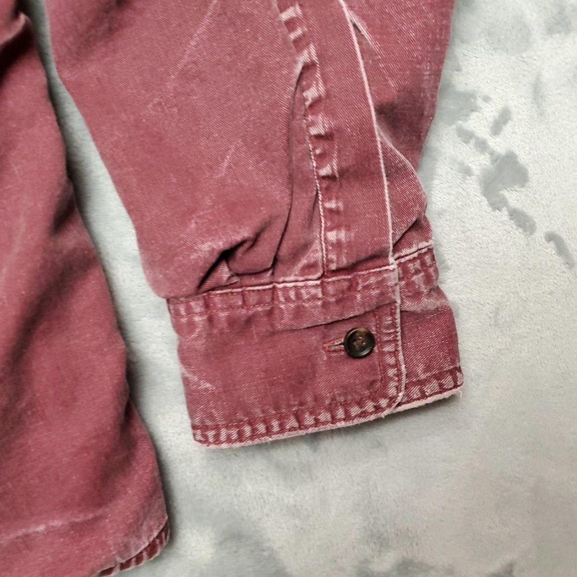 Vintage VINTAGE LL Bean Shirt Jacket Mens LT Canvas Faded Flannel Lined Shacket Canada Made Shirt Jacket Mens LT Red Solid Cotton All Seasons 90s? Size US L / EU 52-54 / 3 - 3 Thumbnail