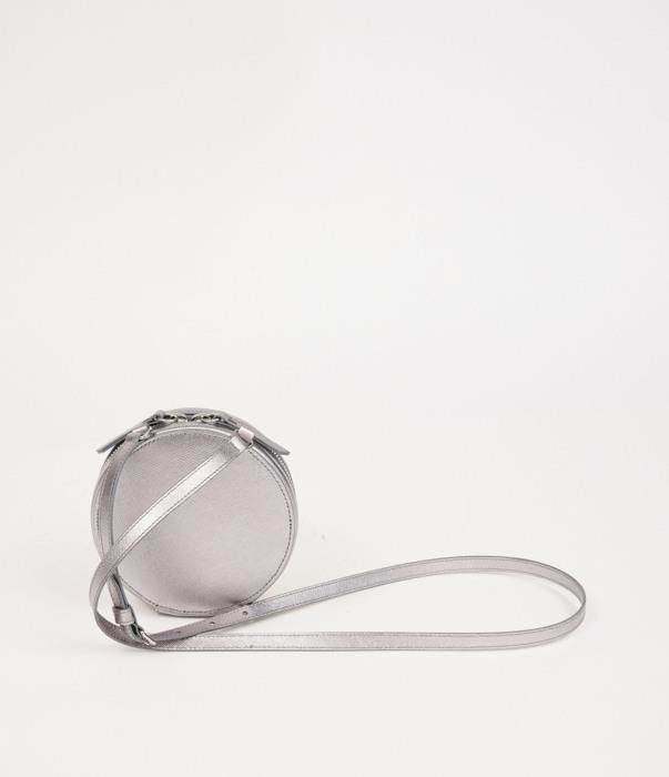 Maison Margiela o1bcso1str0526 Size: OS / Micro Circle Bag in Metallic Grey Size ONE SIZE - 1 Thumbnail