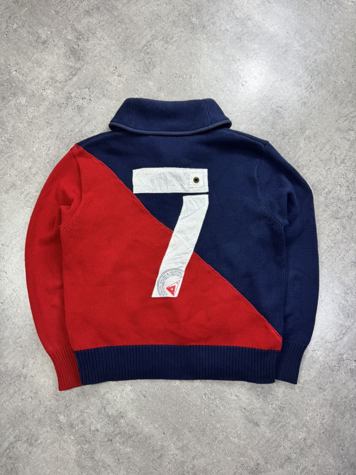 Polo Ralph Lauren KNIT - POLO RALPH LAUREN - Yachting Sweater 90s Cowl Neck Size US XL / EU 56 / 4 - 11 Thumbnail