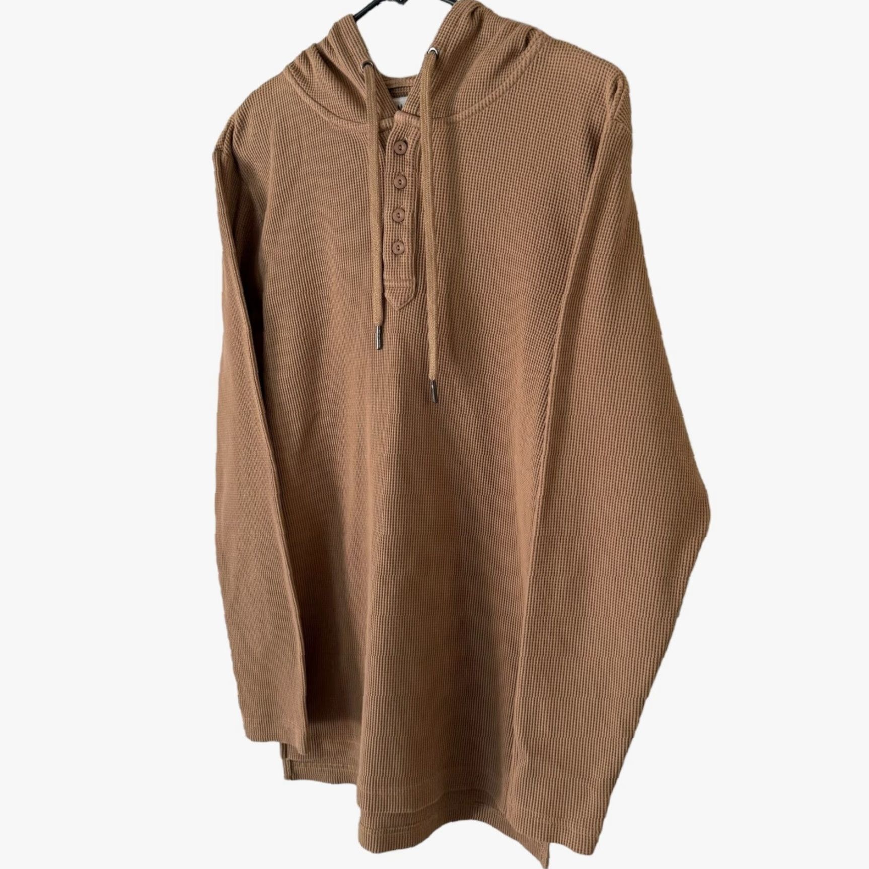 Vintage Fairplay Hooded Henley Hoodie Sweatshirt Pullover Tan M Men's Size Medium Size US M / EU 48-50 / 2 - 2 Thumbnail