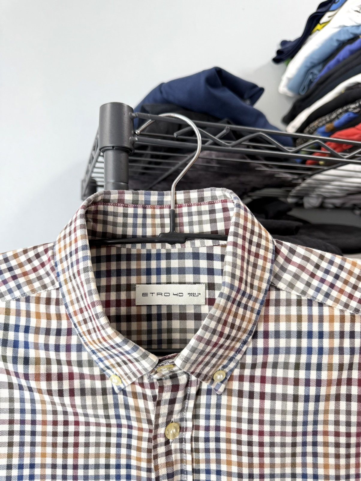 Etro Etro Checkered Shirt Buttons Up Italy Designer Size US M / EU 48-50 / 2 - 4 Thumbnail