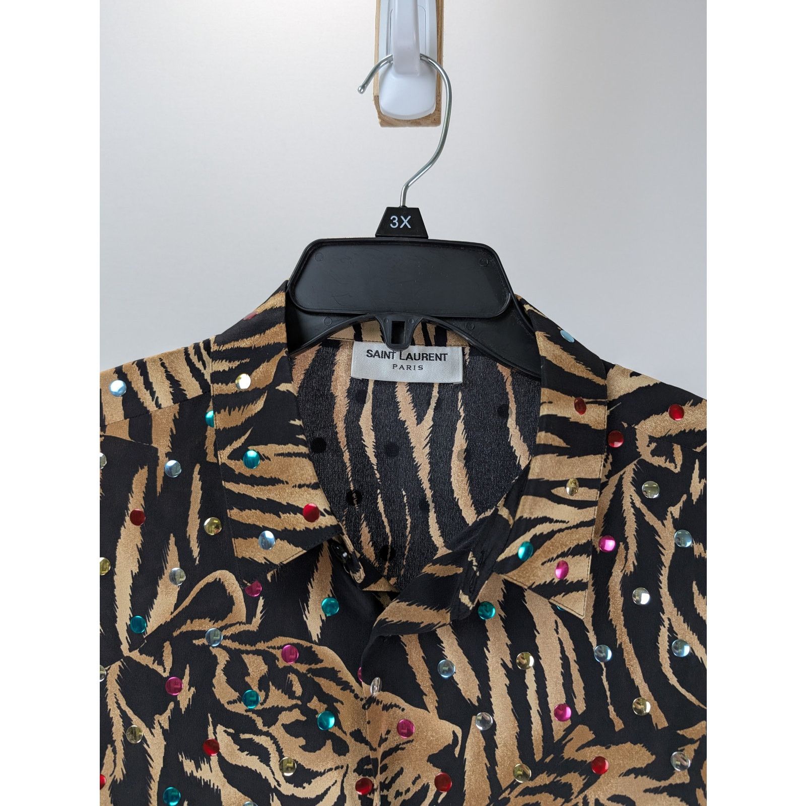 Saint Laurent Paris o1rshd1 Chemise Polo Tigre H H Button up Shirt in Multicolor Size US XS / EU 42 / 0 - 5 Thumbnail