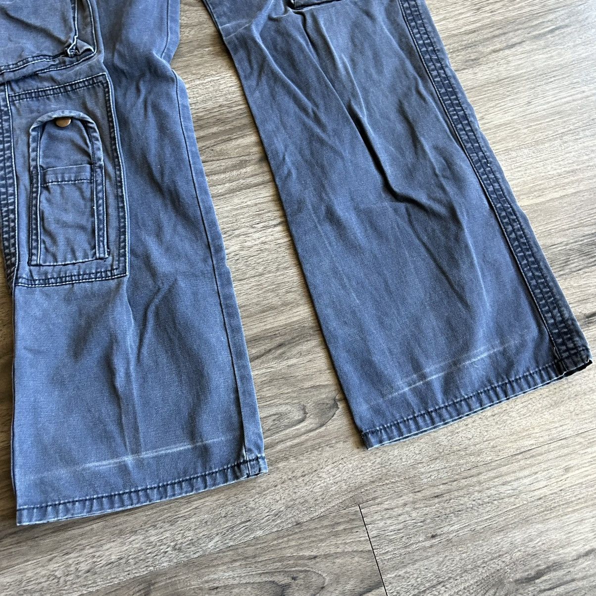 Other Vintage 90s/Y2K Faded Blue Cargo Flare Pants 34/32 Size US 34 / EU 50 - 10 Thumbnail