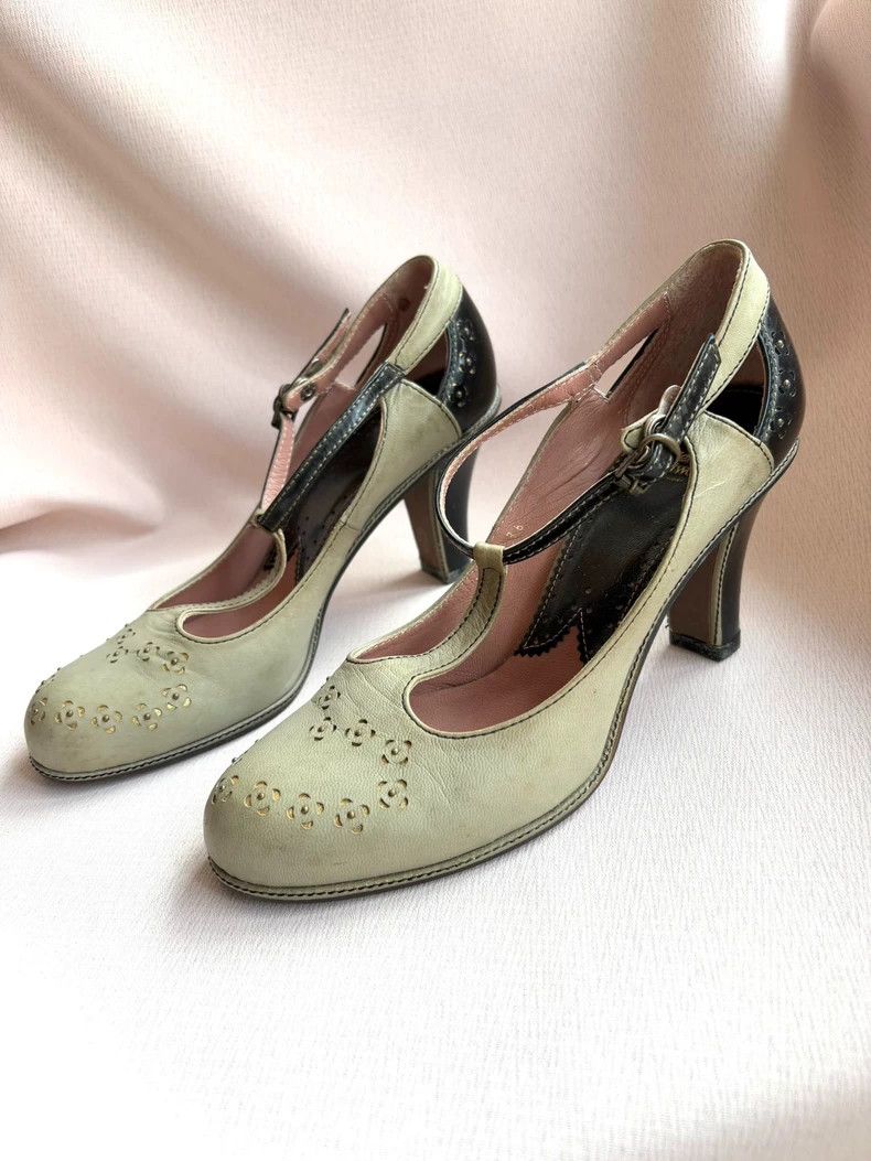 Vivienne Westwood Vivienne Westwood Yellow and green patchwork love carved h Size US 5.5 / IT 35.5 - 2 Thumbnail