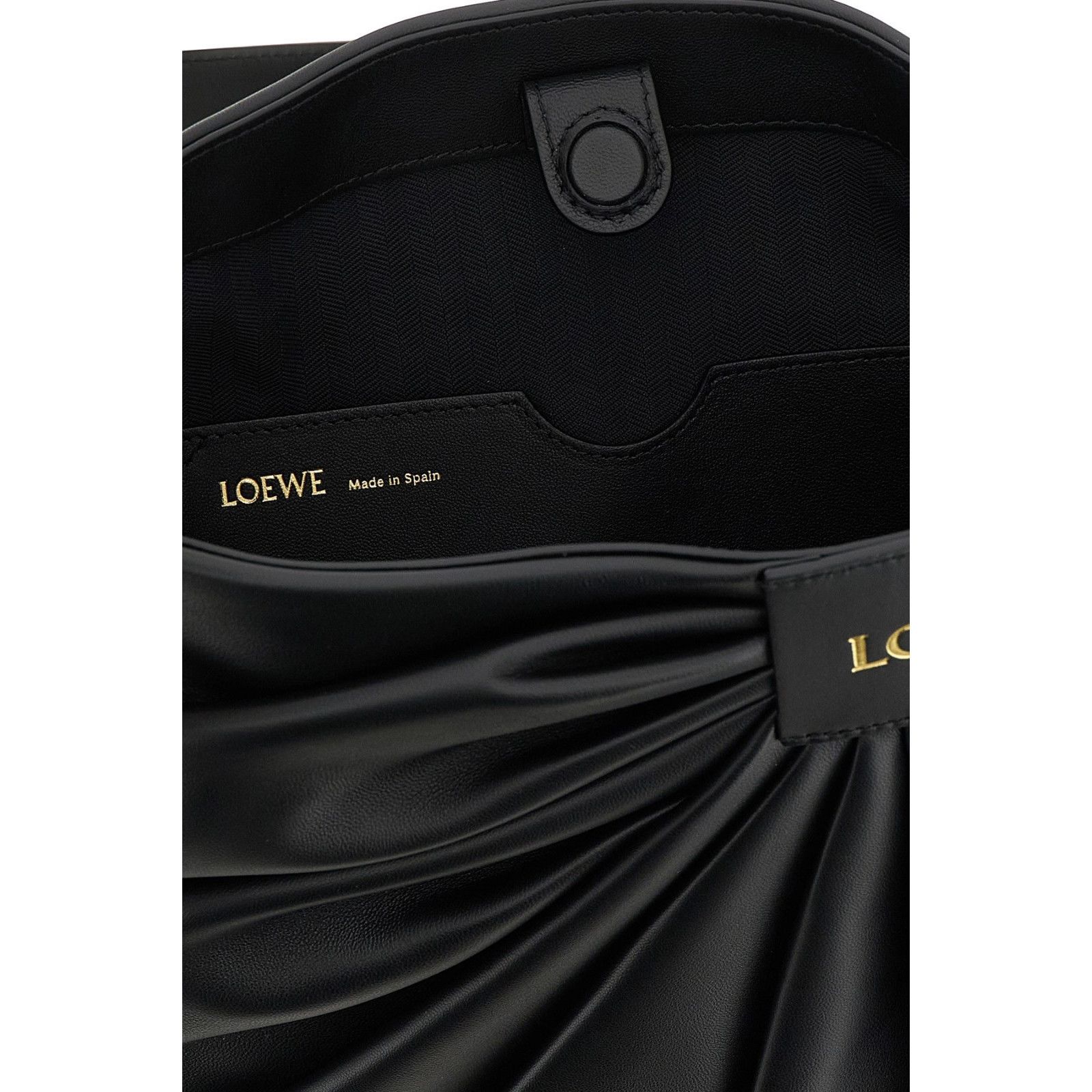Loewe LOEWE Draped Tote Black Leather Shoulder Bag New & Authentic Size ONE SIZE - 4 Thumbnail