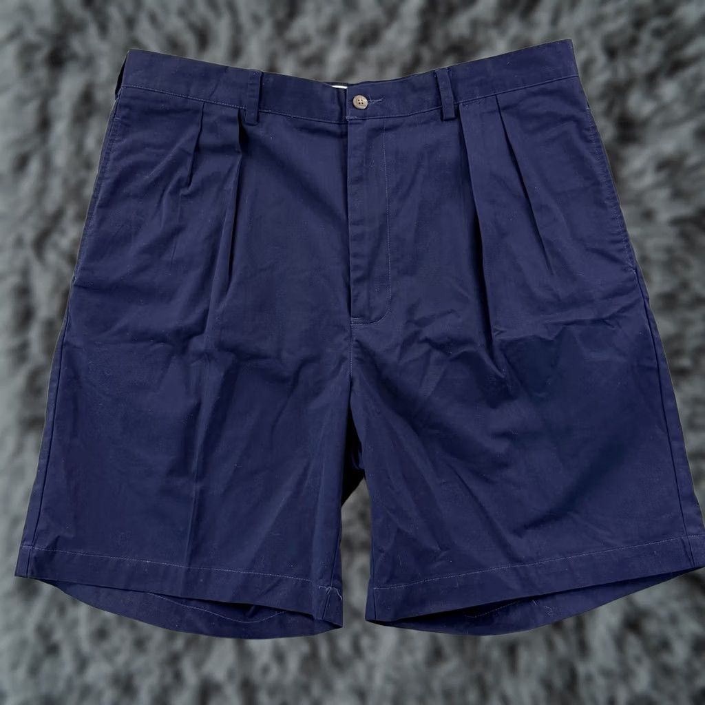 Ralph Lauren VINTAGE Ralph Lauren The Classic Polo Golf Shorts Mens 36 Blue Pleated Chino Cotton Canvas 8in Inseam Size US M / EU 48-50 / 2 - 1 Thumbnail