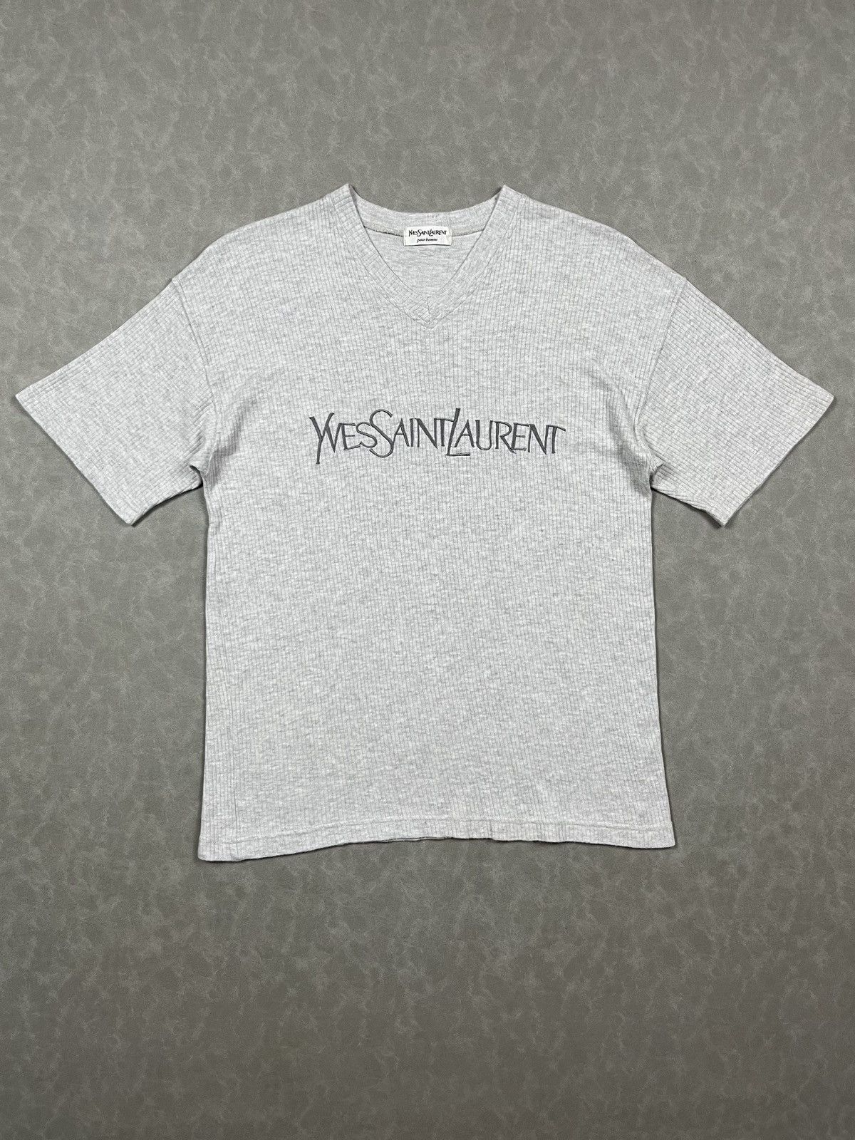 Yves Saint Laurent 90s YSL embroidery tee Size US M / EU 48-50 / 2 - 1 Thumbnail