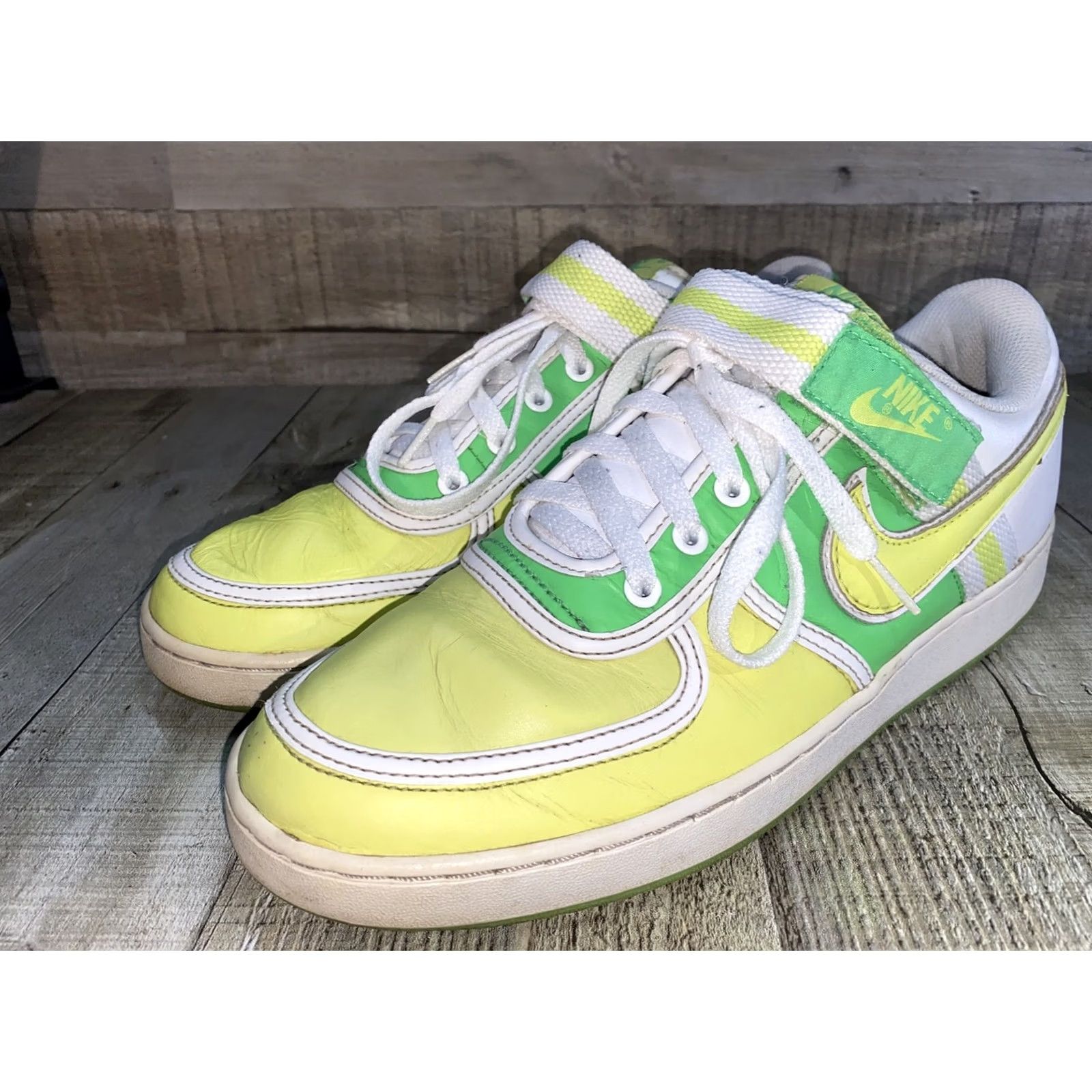 Nike Nike Mens Vandal Low Sneakers 312456-371 Size 10.5 Green Yellow White Mens Size US 10 / EU 43 - 3 Thumbnail