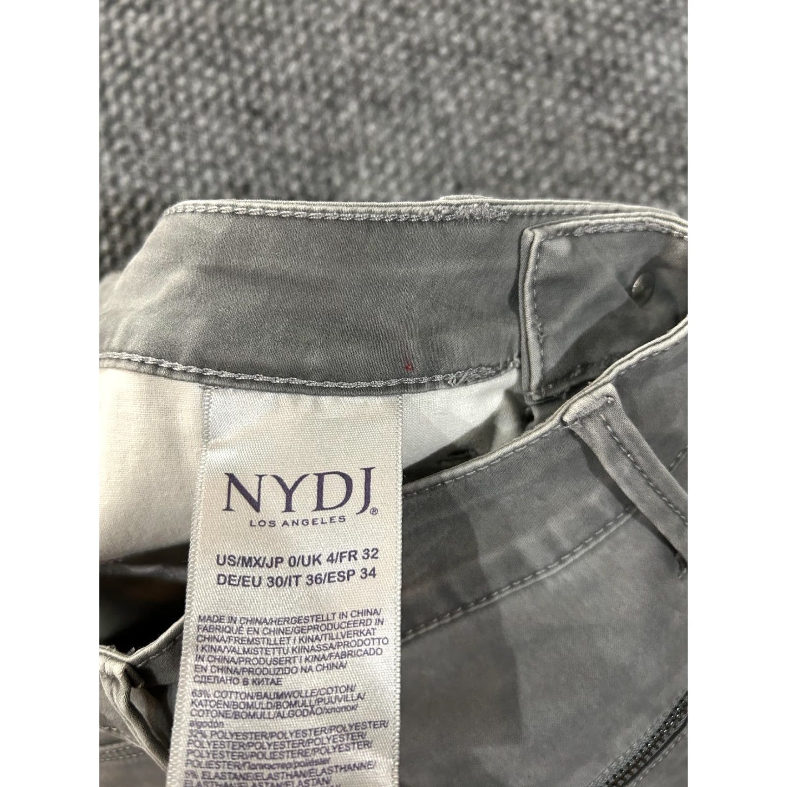 NYDJ NYDJ Jeans Womens 0 Gray Straight Leg Mid Rise Ankle Zip Pocket Stretch Denim Size 25" / US 0 / IT 36 - 6 Thumbnail
