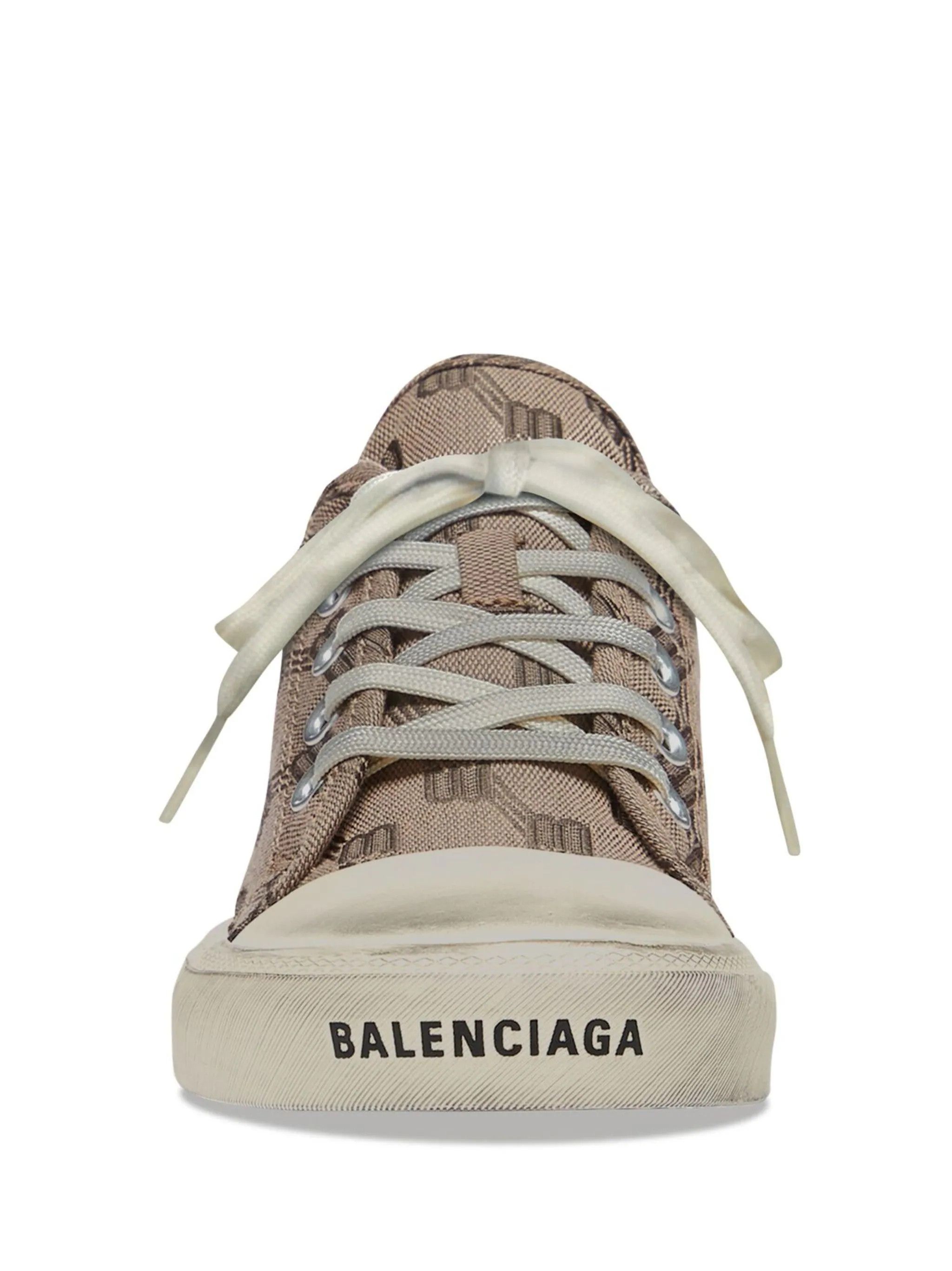 Balenciaga oc11z10624 Paris BB Monogram Sneakers in Beige Size US 11 / EU 44 - 2 Thumbnail