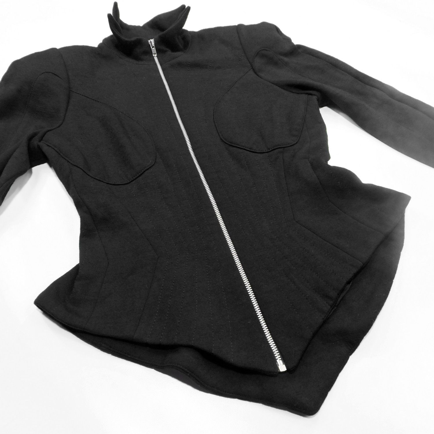 Thierry Mugler THIERRY MUGLER SCULPTED CORSETED SCUBA WOOL JACKET Size M / US 6-8 / IT 42-44 - 6 Thumbnail