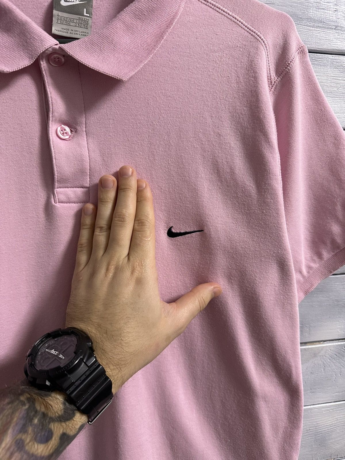 Nike Rare Vintage Polo Nike Small Swoosh Drill Y2K. Size US L / EU 52-54 / 3 - 2 Thumbnail