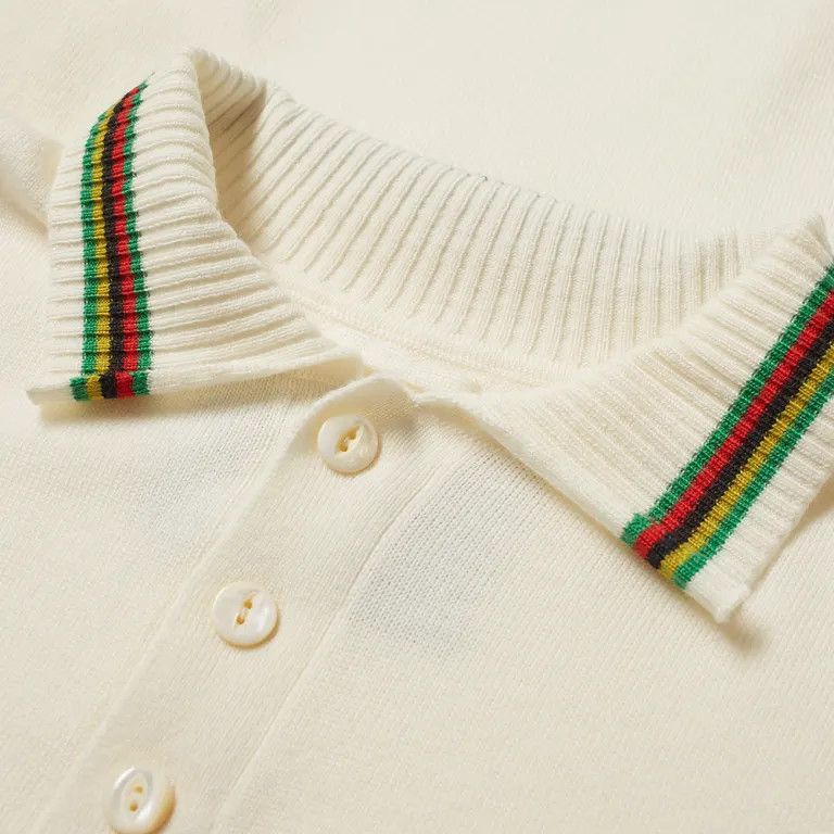 Bode $719 Bode Cycling Stripe Logo Knitted Long Sleeve Polo Size US M / EU 48-50 / 2 - 2 Thumbnail