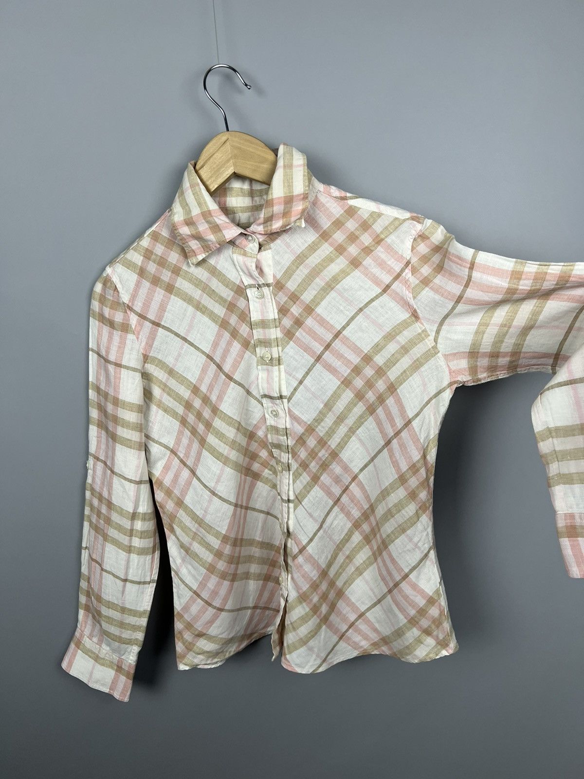 Burberry Burberry London linen Nova Check Long Sleeve Shirt button up Size M / US 6-8 / IT 42-44 - 6 Thumbnail