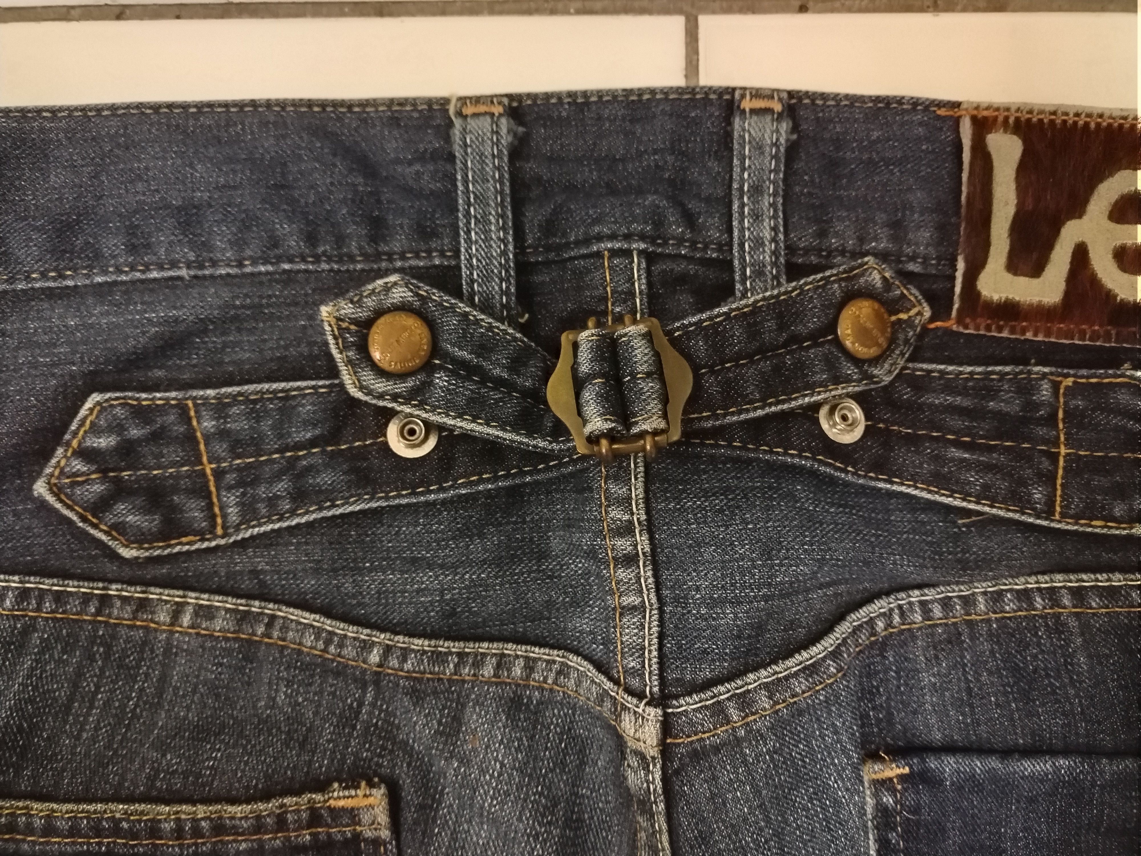 Japanese Brand × Jean × Lee Cool Awesome Lee Cowboy Distressed Design Engineered Jeans Size US 34 / EU 50 - 13 Thumbnail