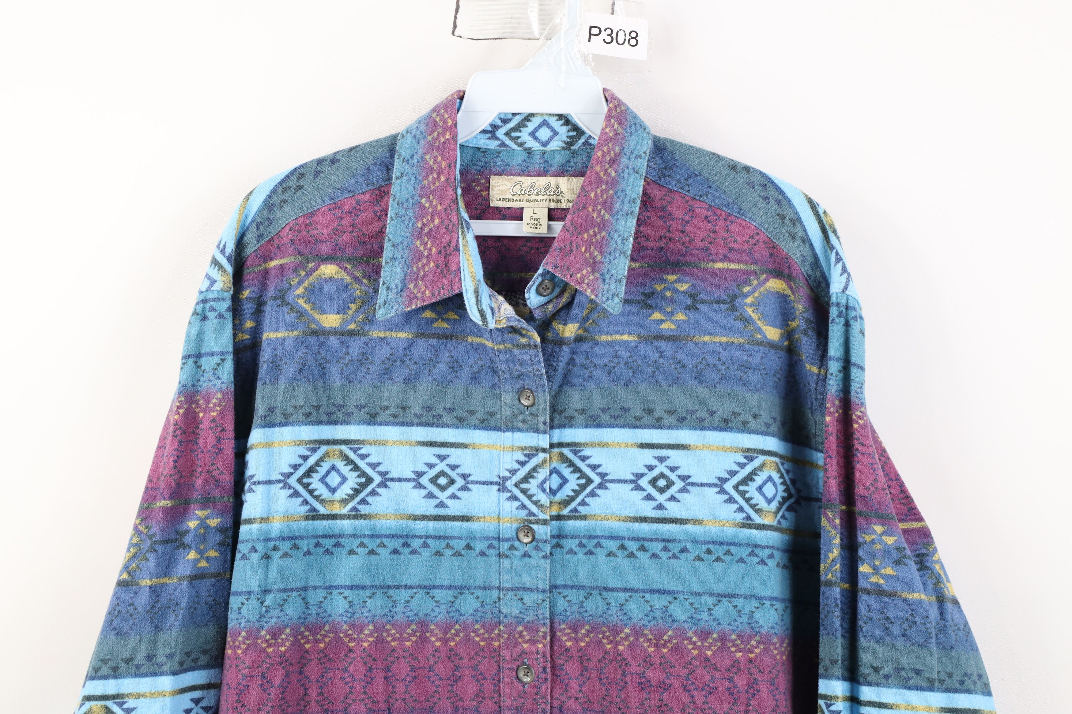 Cabelas Vintage 90s Cabelas Chamois Cloth Collared Button Shirt Size L / US 10 / IT 46 - 2 Thumbnail