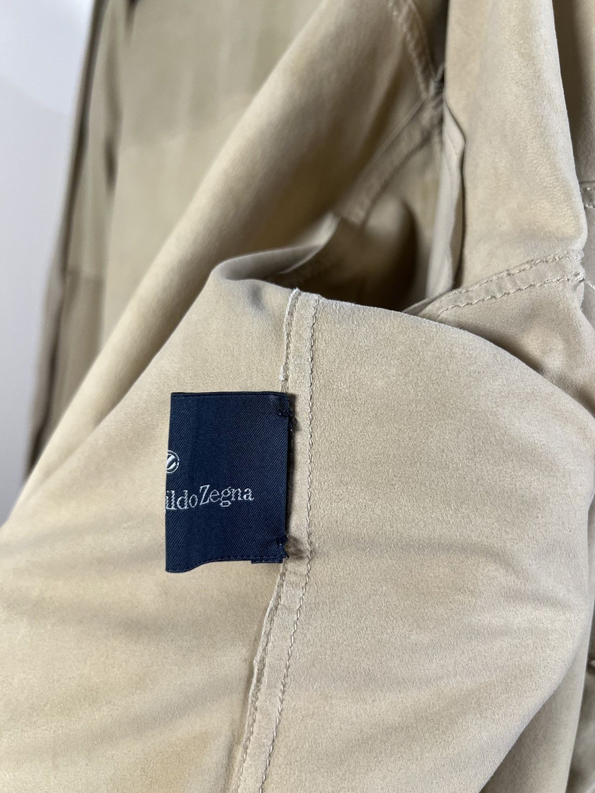 Ermenegildo Zegna Zegna Vintage Suede Leather Jacket Beige Men's Italy Size US L / EU 52-54 / 3 - 14 Thumbnail