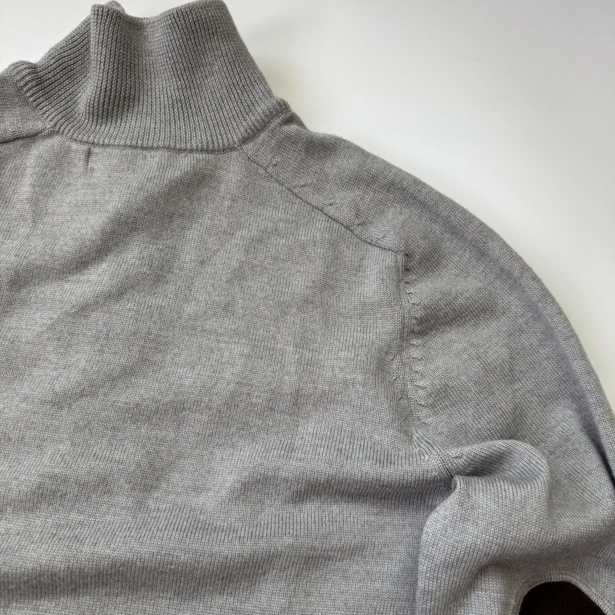 KJUS Gray Kjus 1/3 Zip Sweater Merino Wool Big Logo Old Money Size US L / EU 52-54 / 3 - 15 Thumbnail