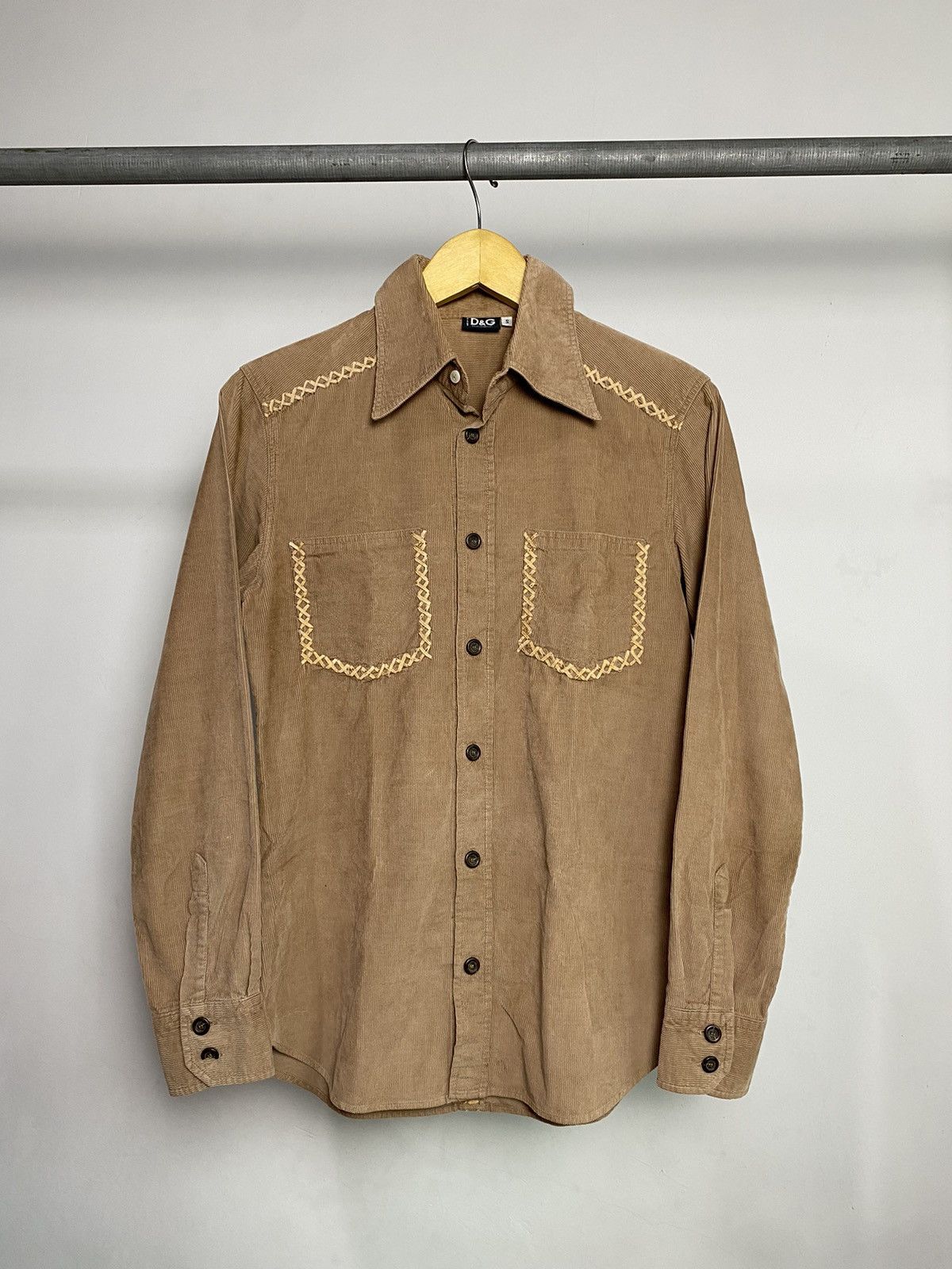 Dolce & Gabbana Dolce Gabbana Corduroy Braided Cord Western Shirt Size US S / EU 44-46 / 1 - 1 Thumbnail